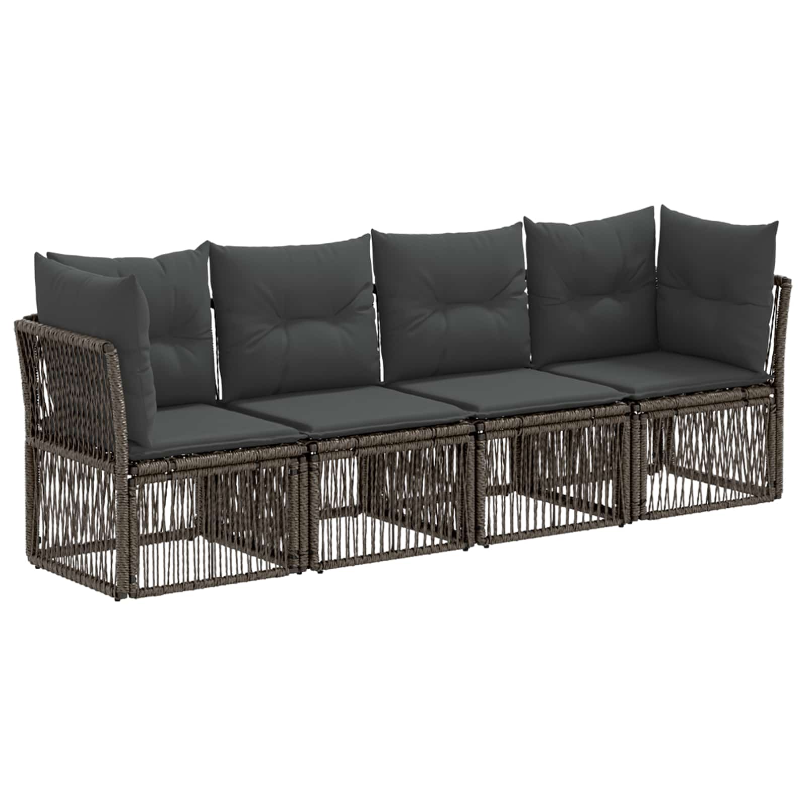 vidaXL Tuinbankenset 5 pcs Zwart poly rattan