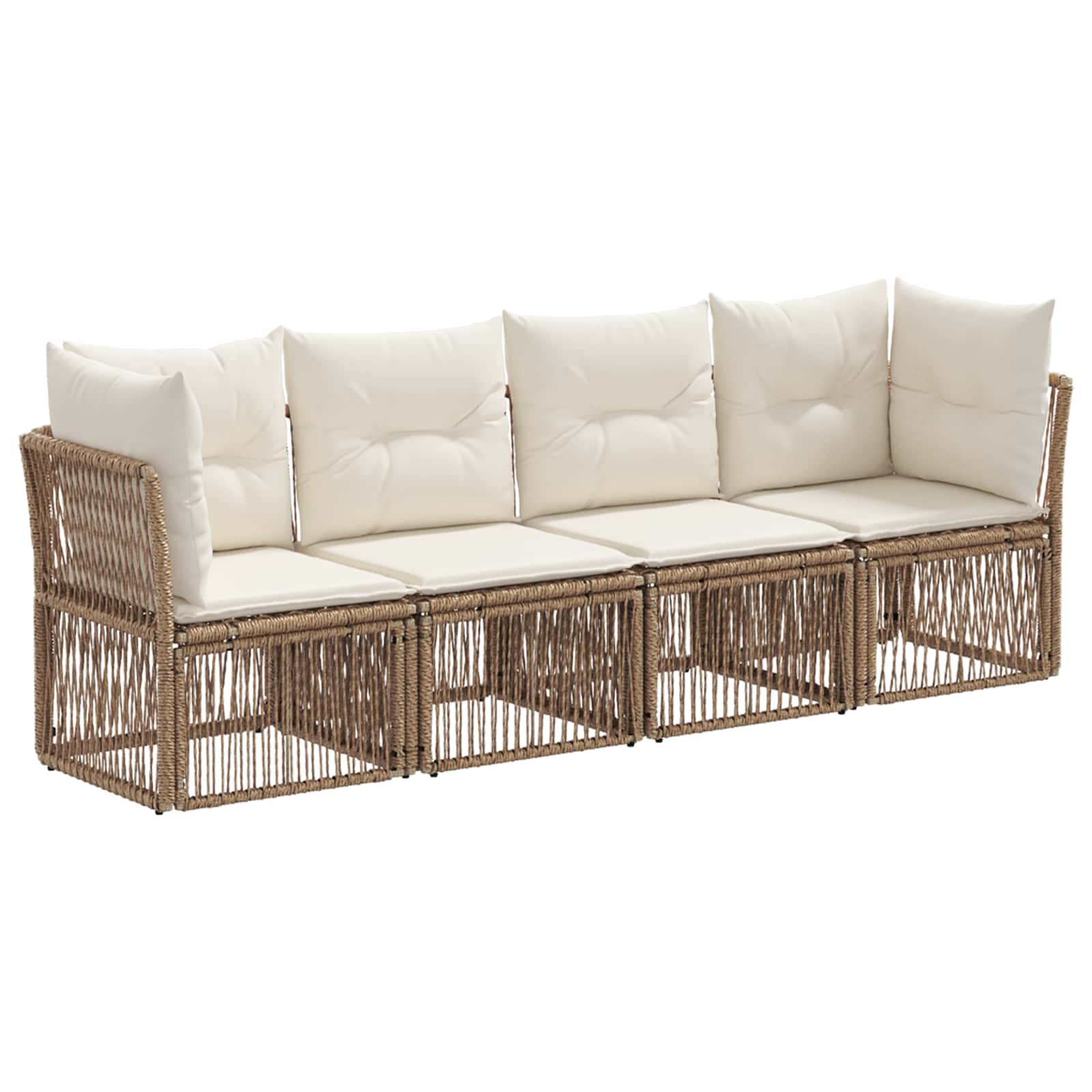 vidaXL Tuinbankenset 5 pcs Zwart poly rattan