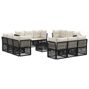 vidaXL Tuinbankenset 13 pcs Zwart poly rattan