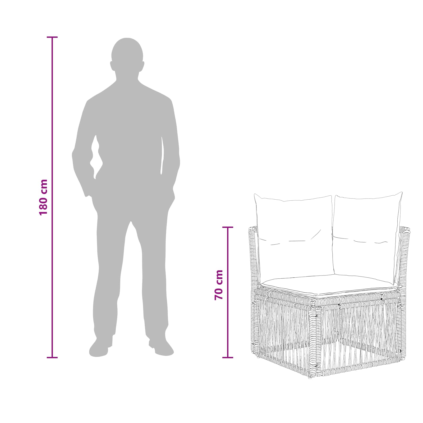 vidaXL Tuinbankenset 6 pcs Zwart poly rattan
