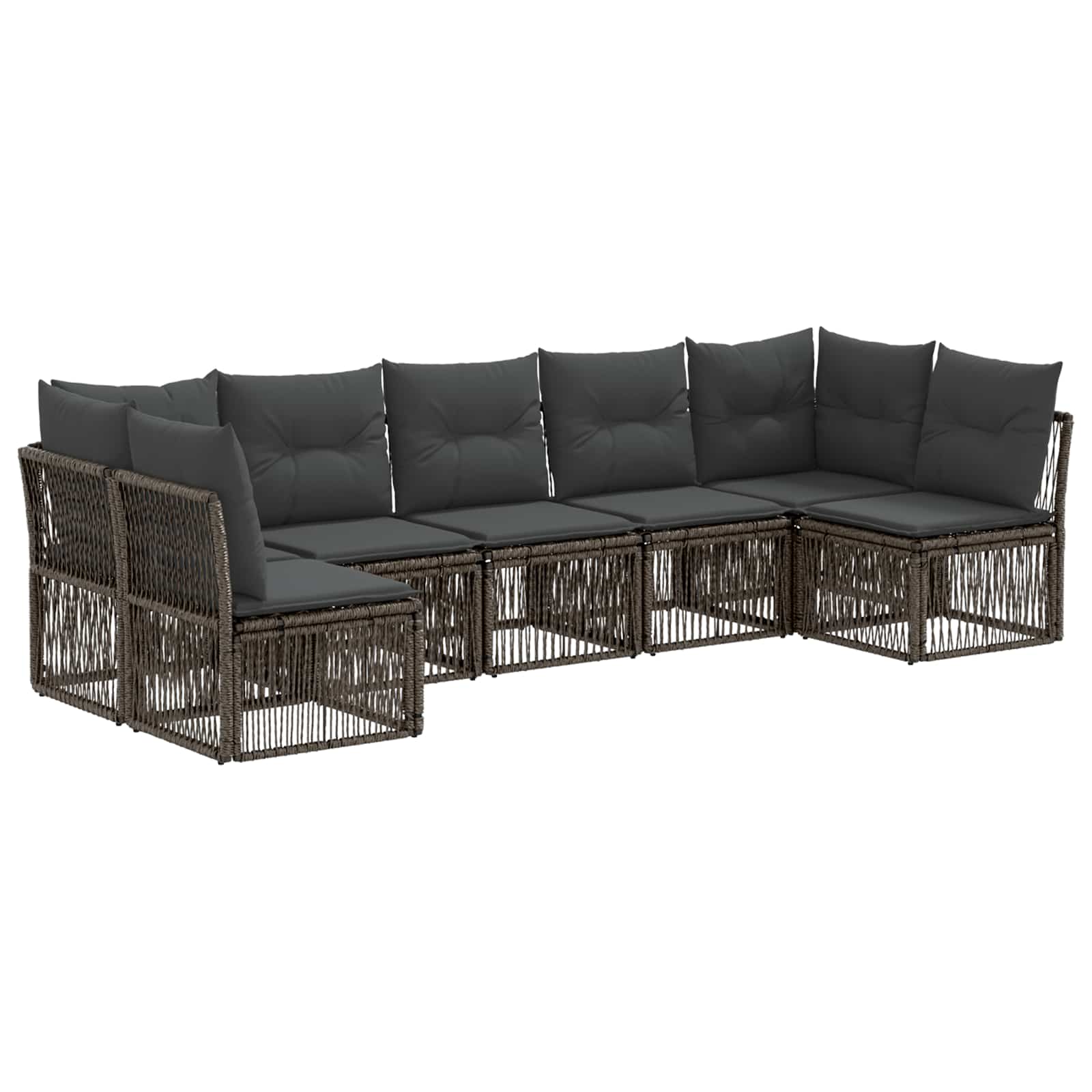 vidaXL Tuinbankenset 8 pcs Zwart poly rattan