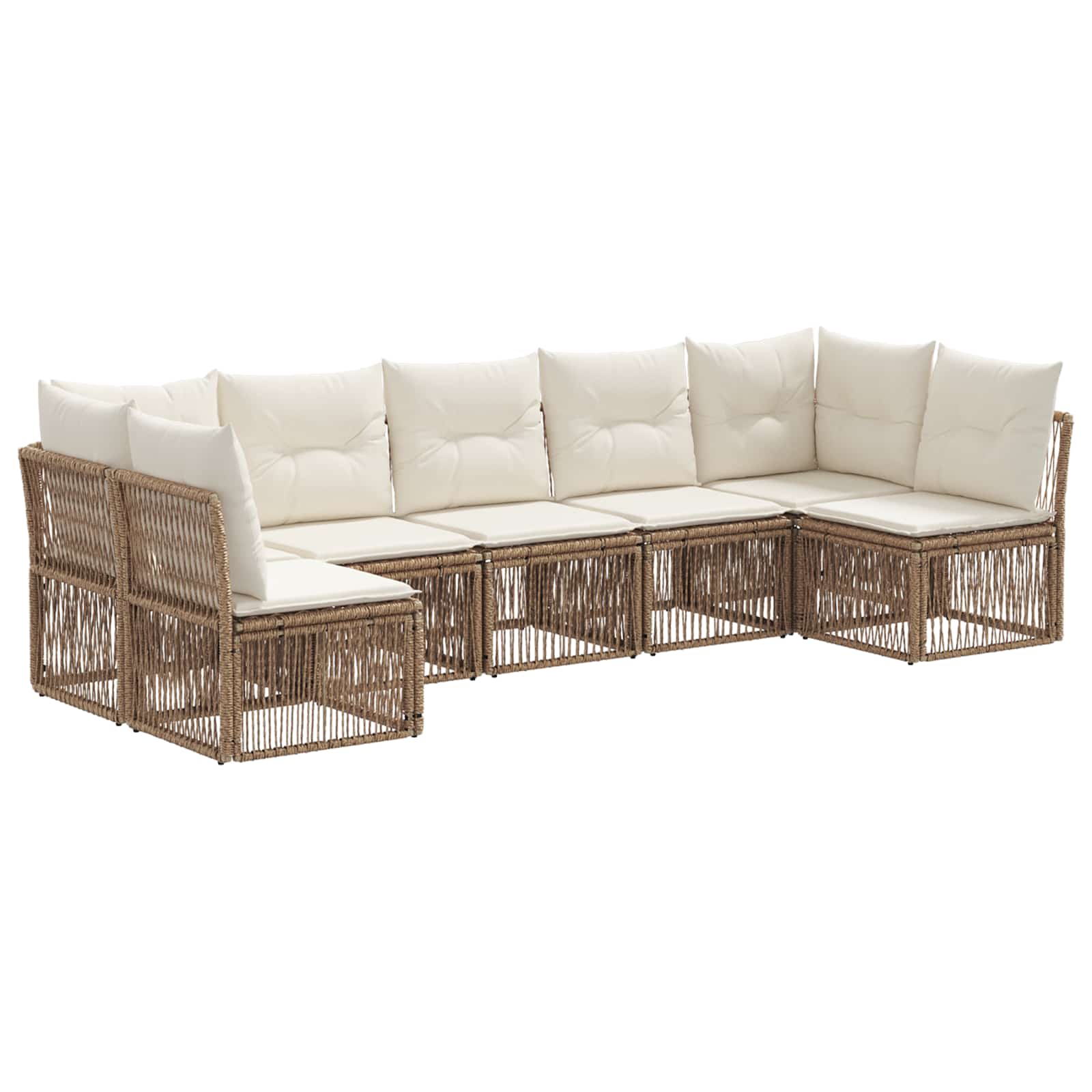 vidaXL Tuinbankenset 8 pcs Zwart poly rattan