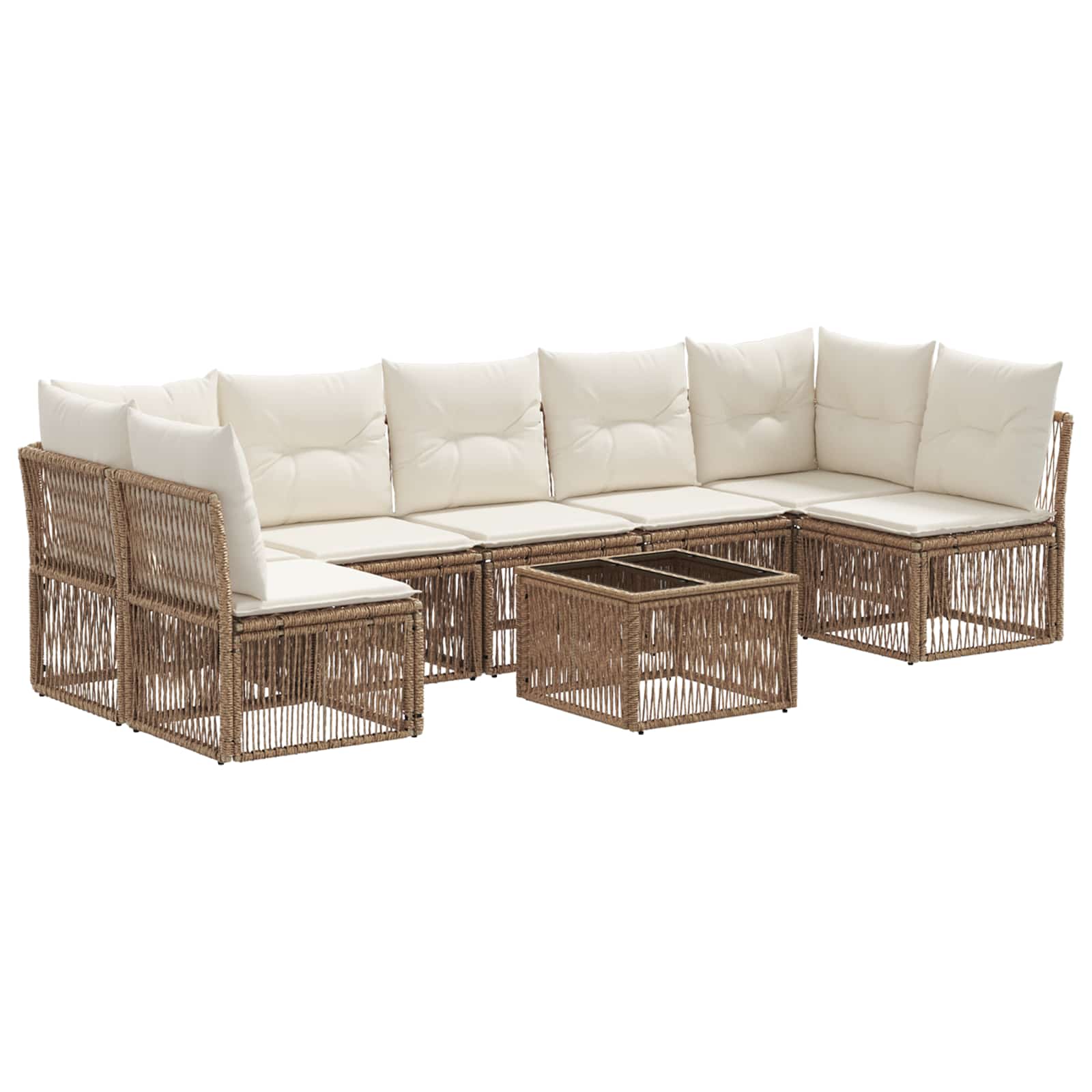 vidaXL Tuinbankenset 8 pcs Zwart poly rattan