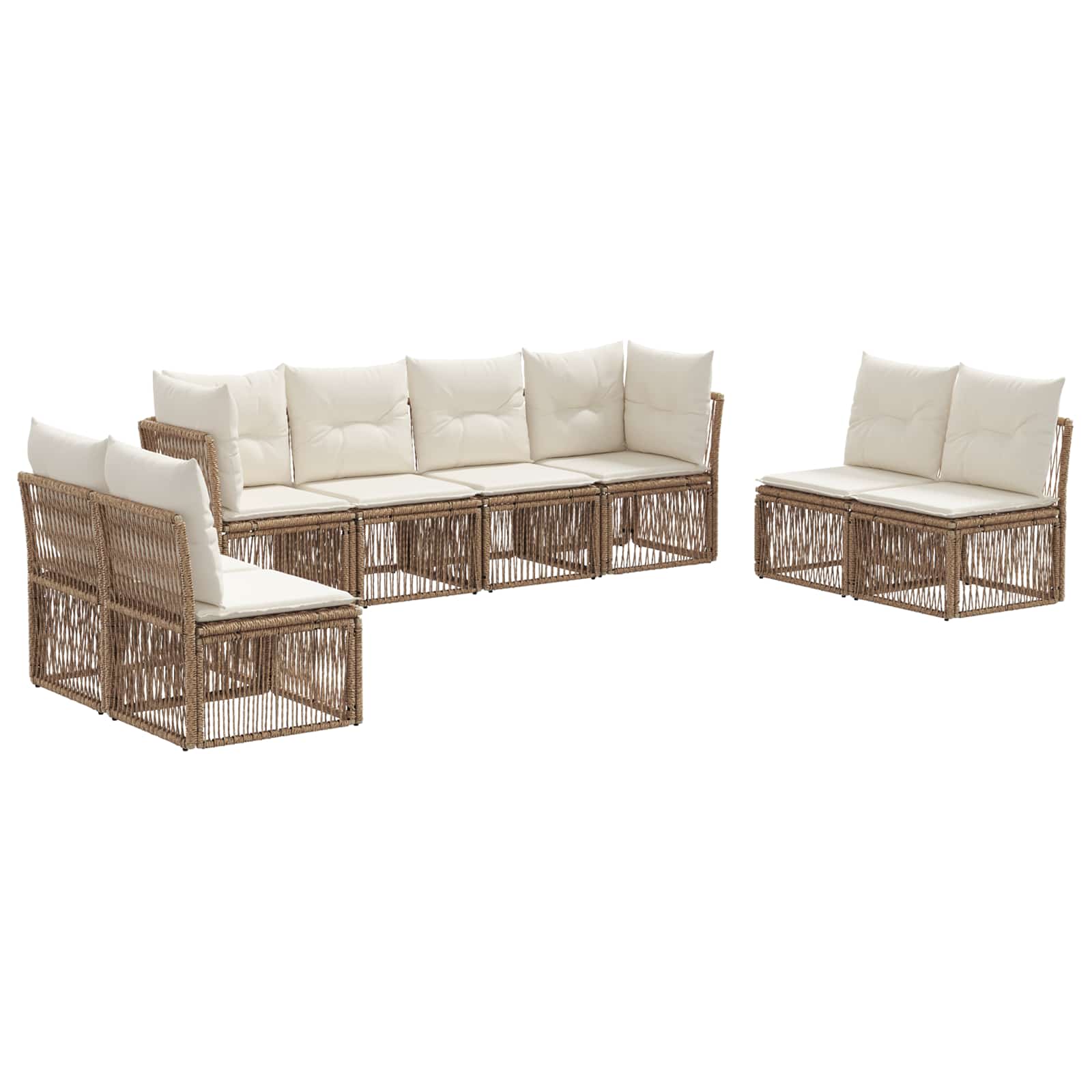 vidaXL Tuinbankenset 9 pcs Zwart poly rattan