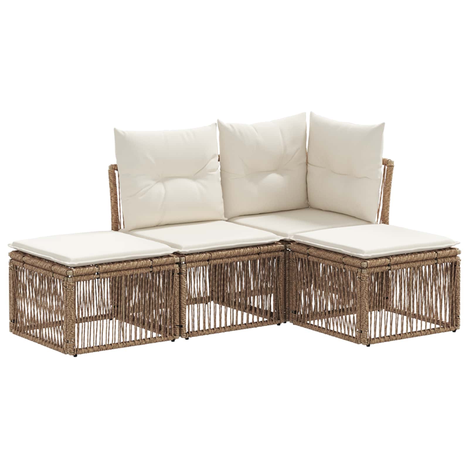 vidaXL Tuinbankenset 5 pcs Zwart poly rattan