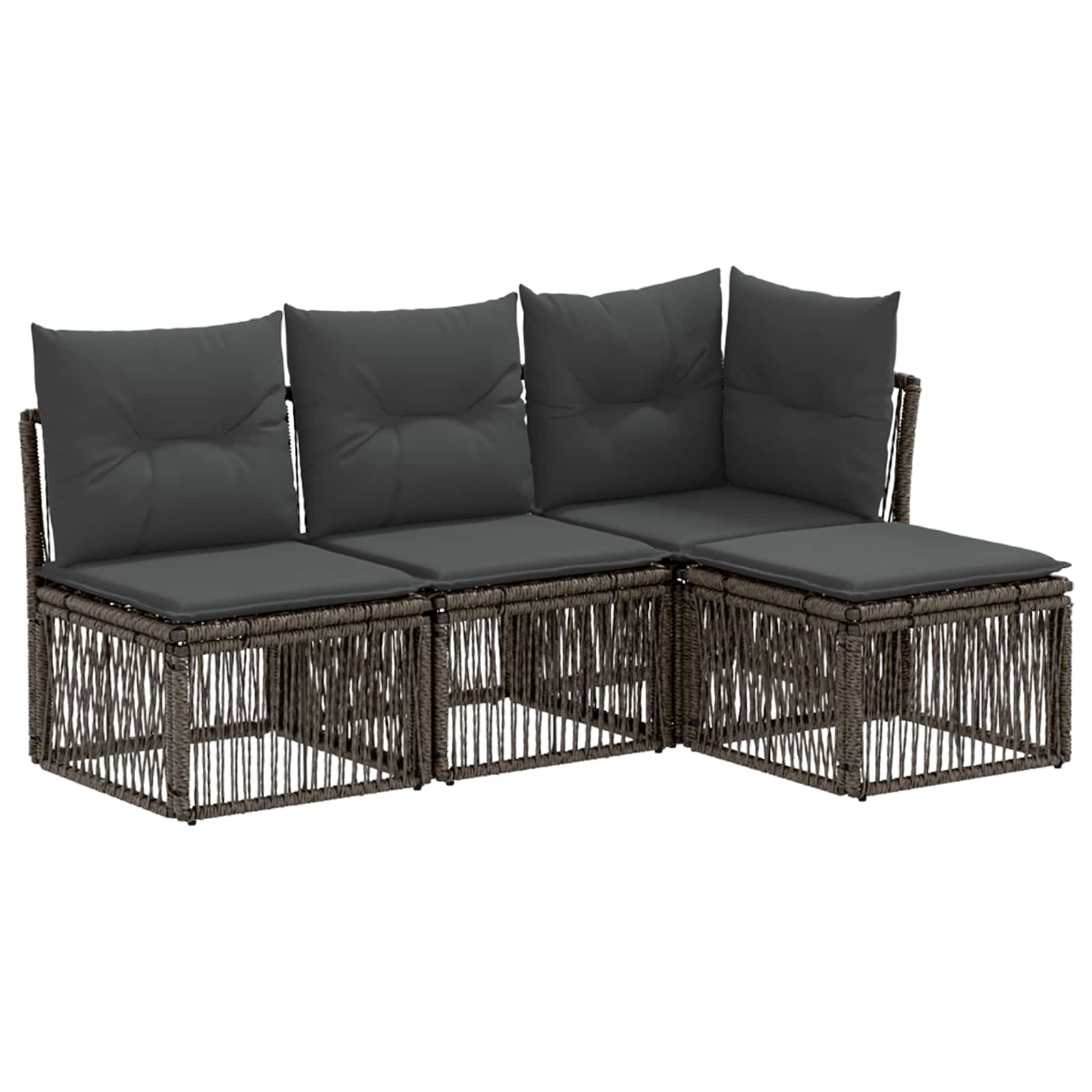 vidaXL Tuinbankenset 5 pcs Zwart poly rattan