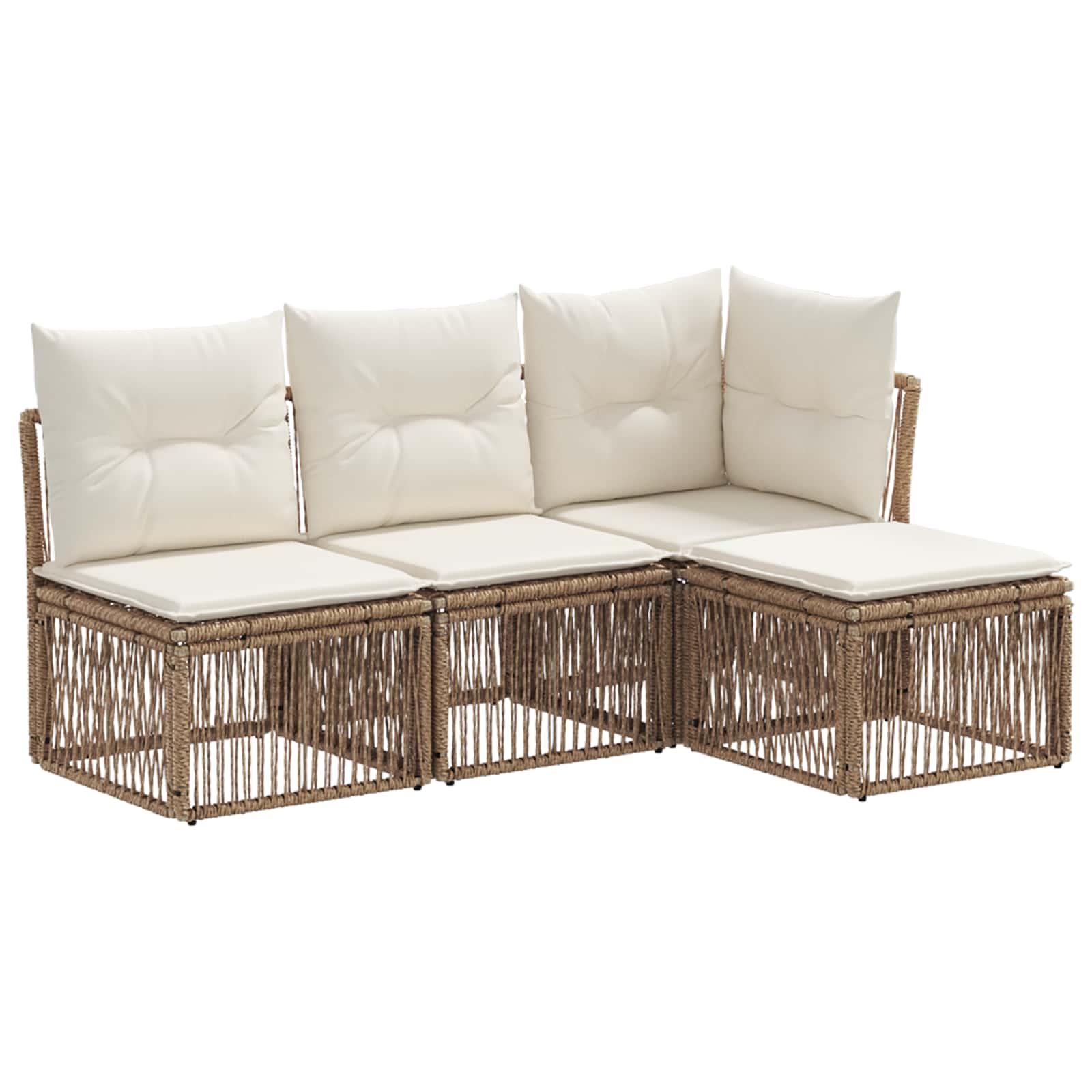 vidaXL Tuinbankenset 5 pcs Zwart poly rattan