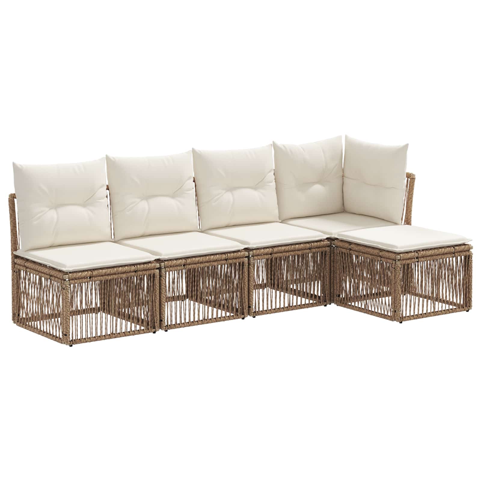vidaXL Tuinbankenset 6 pcs Zwart poly rattan