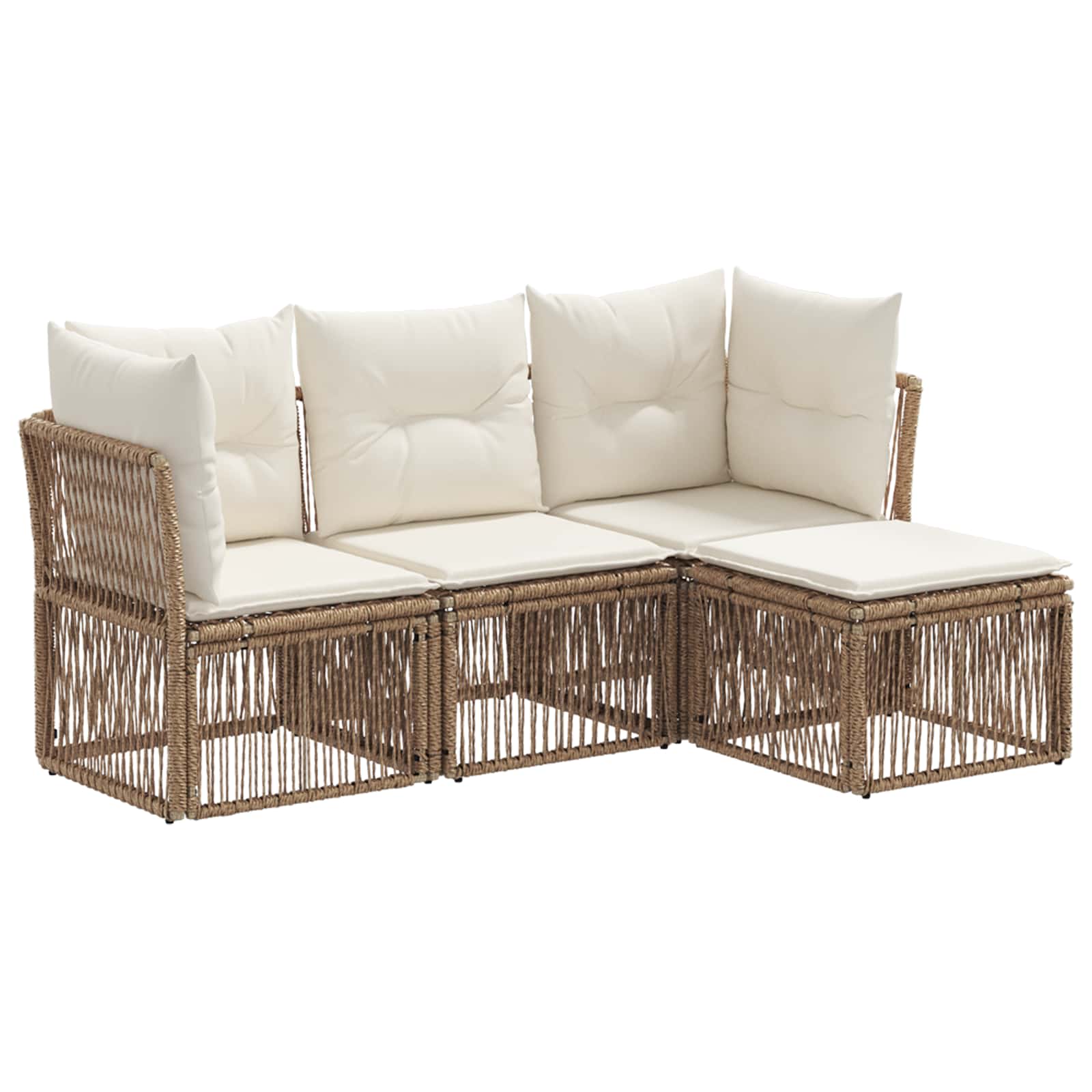 vidaXL Tuinbankenset 5 pcs Zwart poly rattan