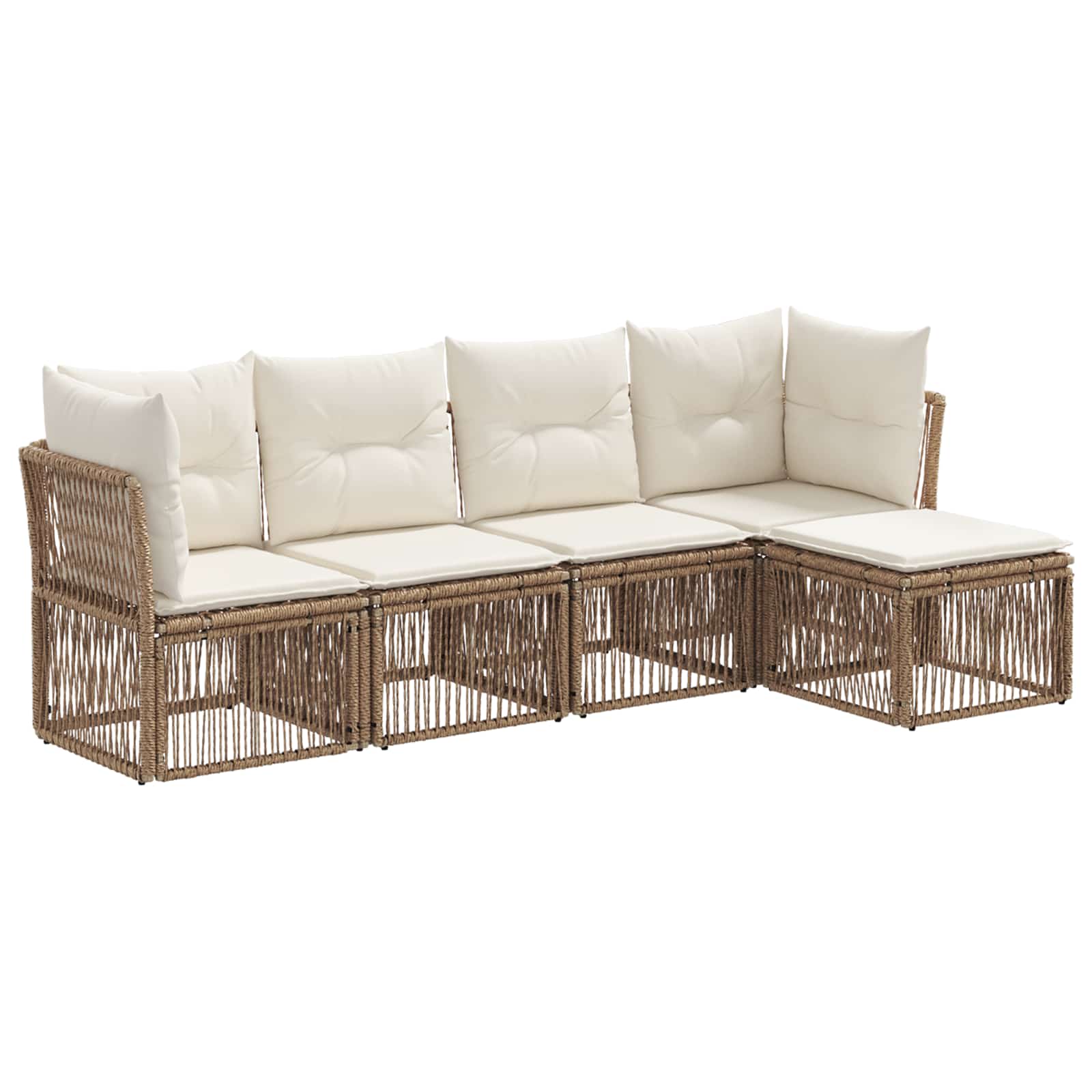 vidaXL Tuinbankenset 6 pcs Zwart poly rattan