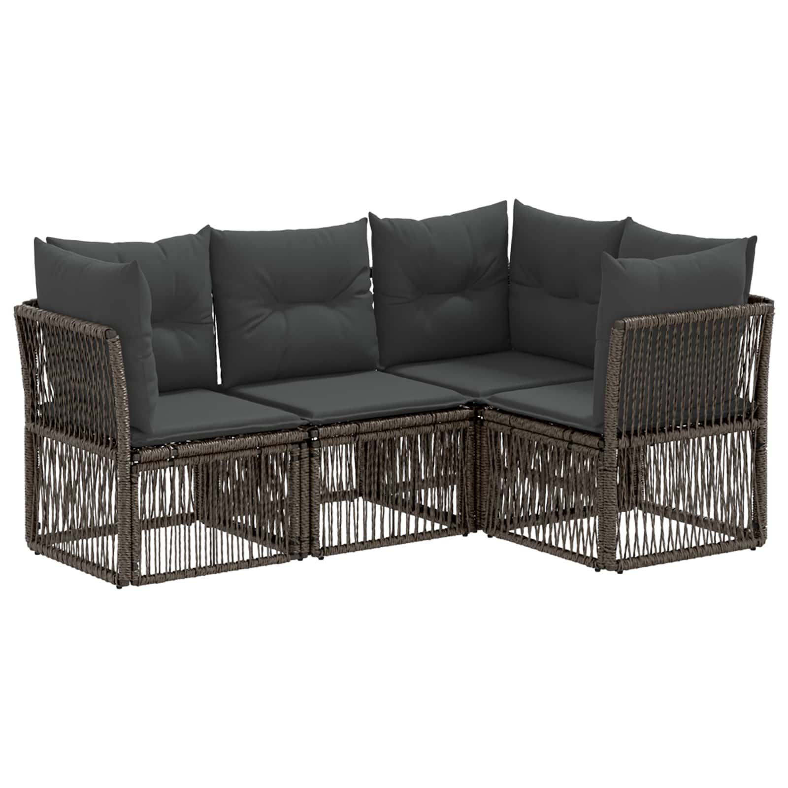 vidaXL Tuinbankenset 5 pcs Zwart poly rattan