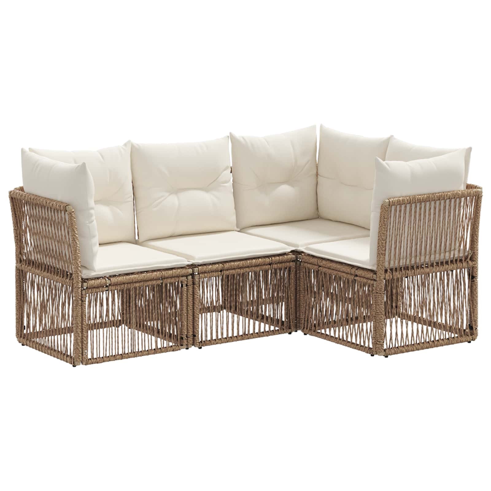 vidaXL Tuinbankenset 5 pcs Zwart poly rattan