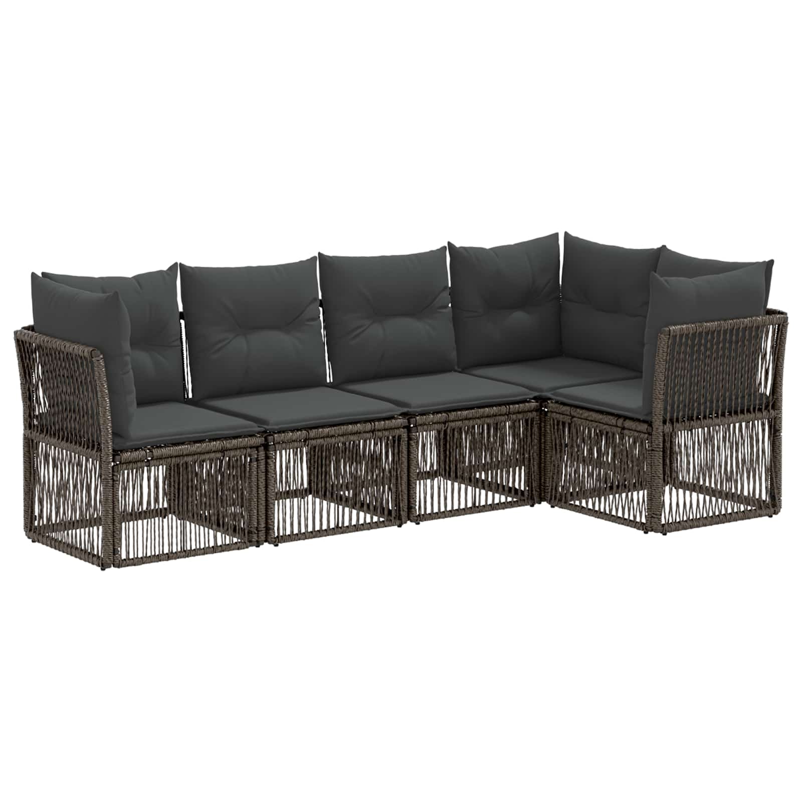 vidaXL Tuinbankenset 6 pcs Zwart poly rattan