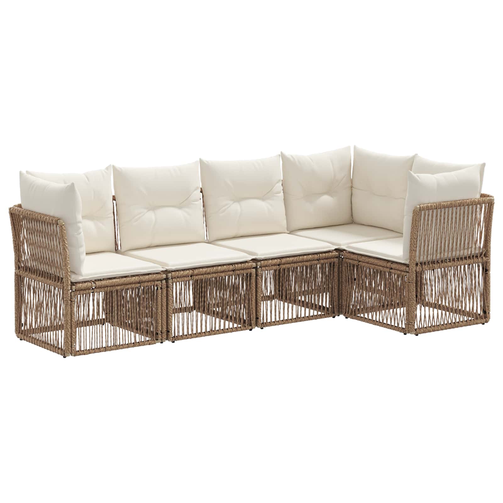 vidaXL Tuinbankenset 6 pcs Zwart poly rattan