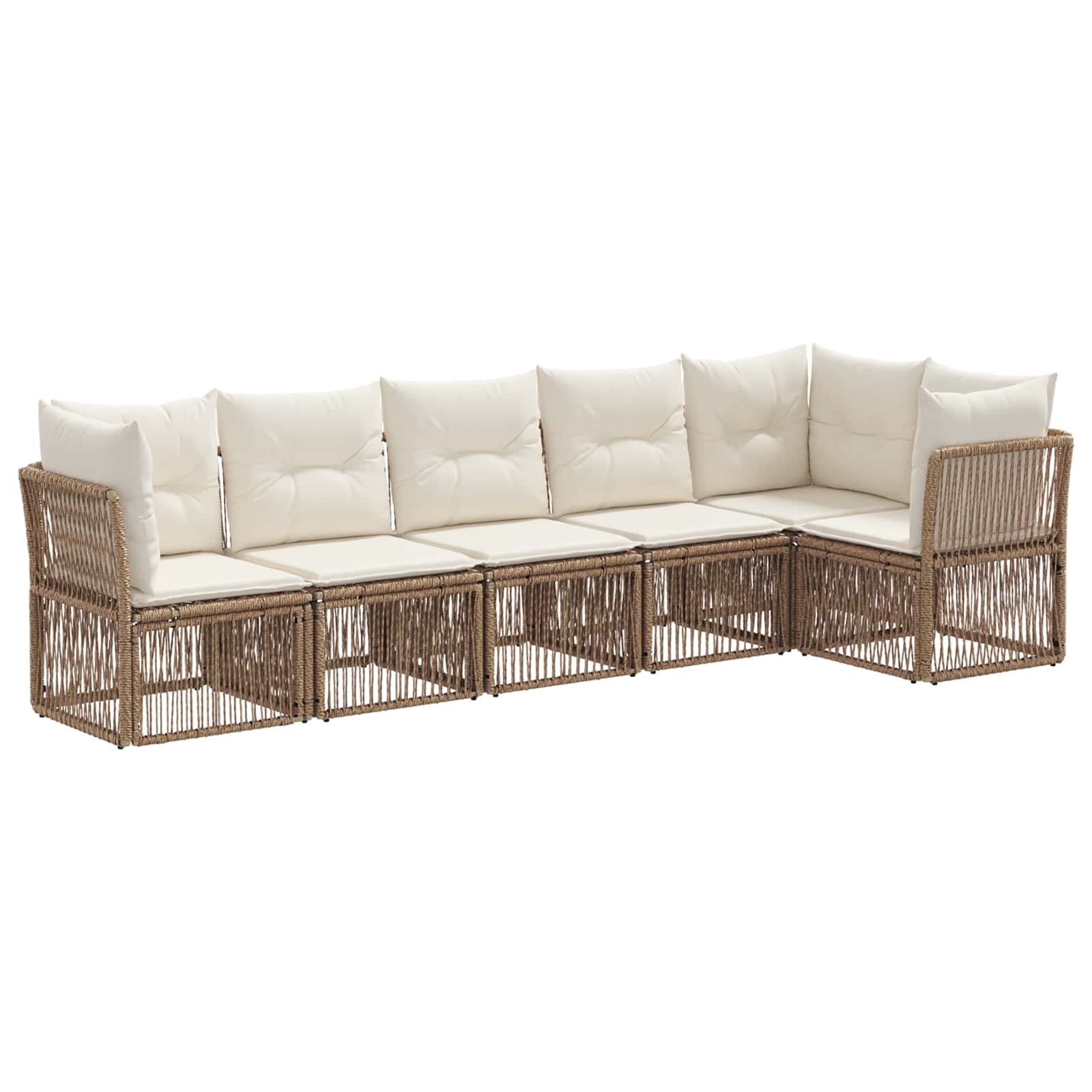 vidaXL Tuinbankenset 7 pcs Zwart poly rattan