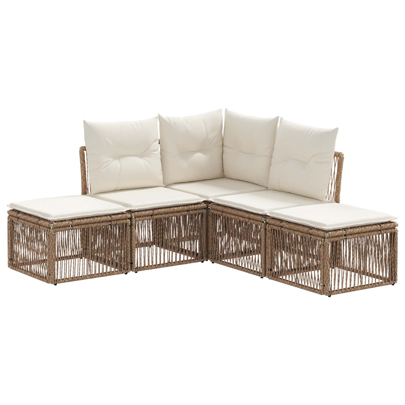 vidaXL Tuinbankenset 6 pcs Zwart poly rattan
