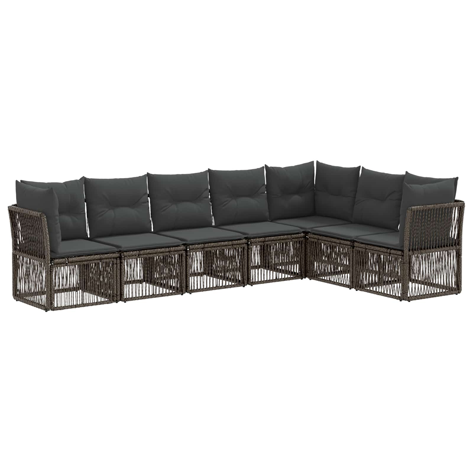 vidaXL Tuinbankenset 8 pcs Zwart poly rattan