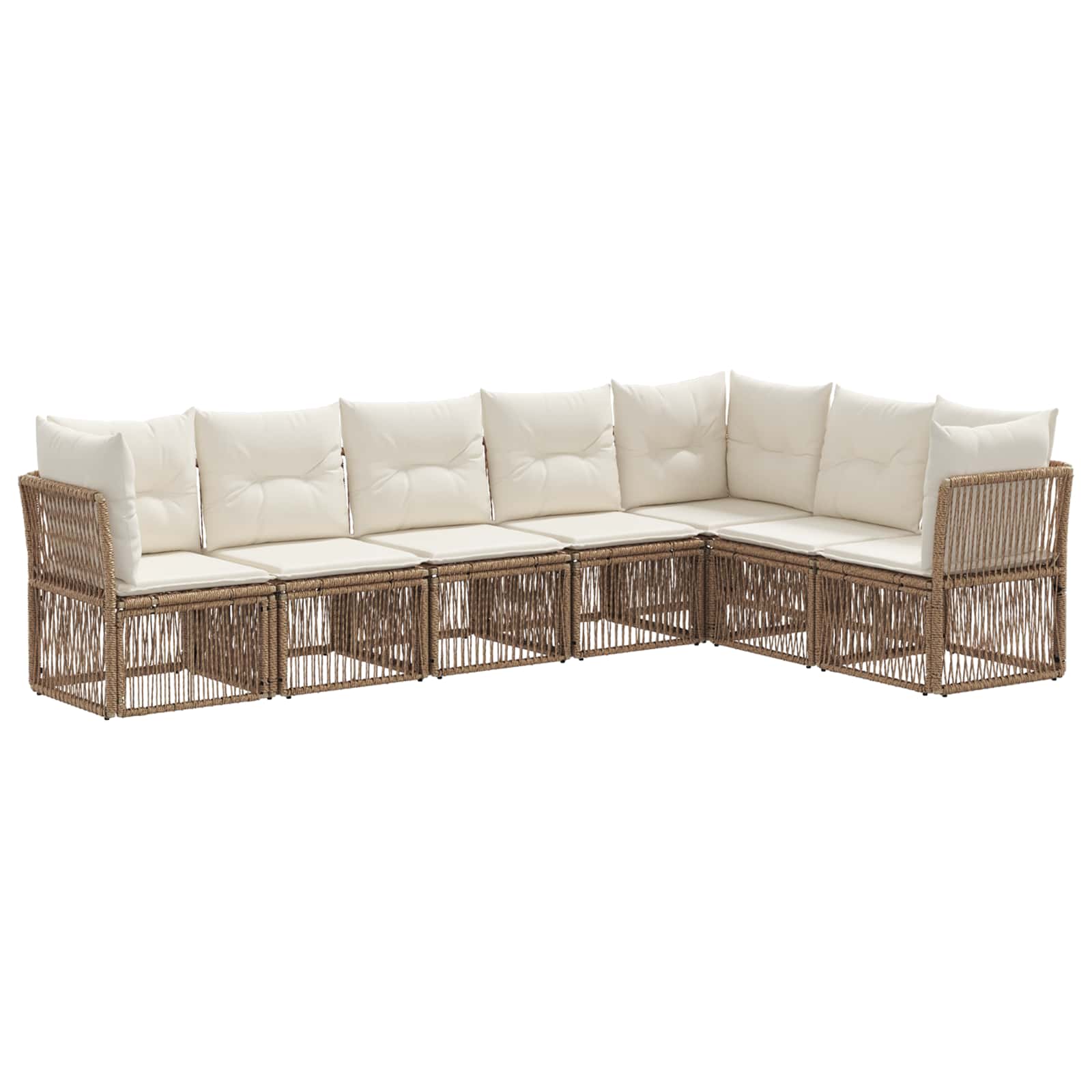 vidaXL Tuinbankenset 8 pcs Zwart poly rattan