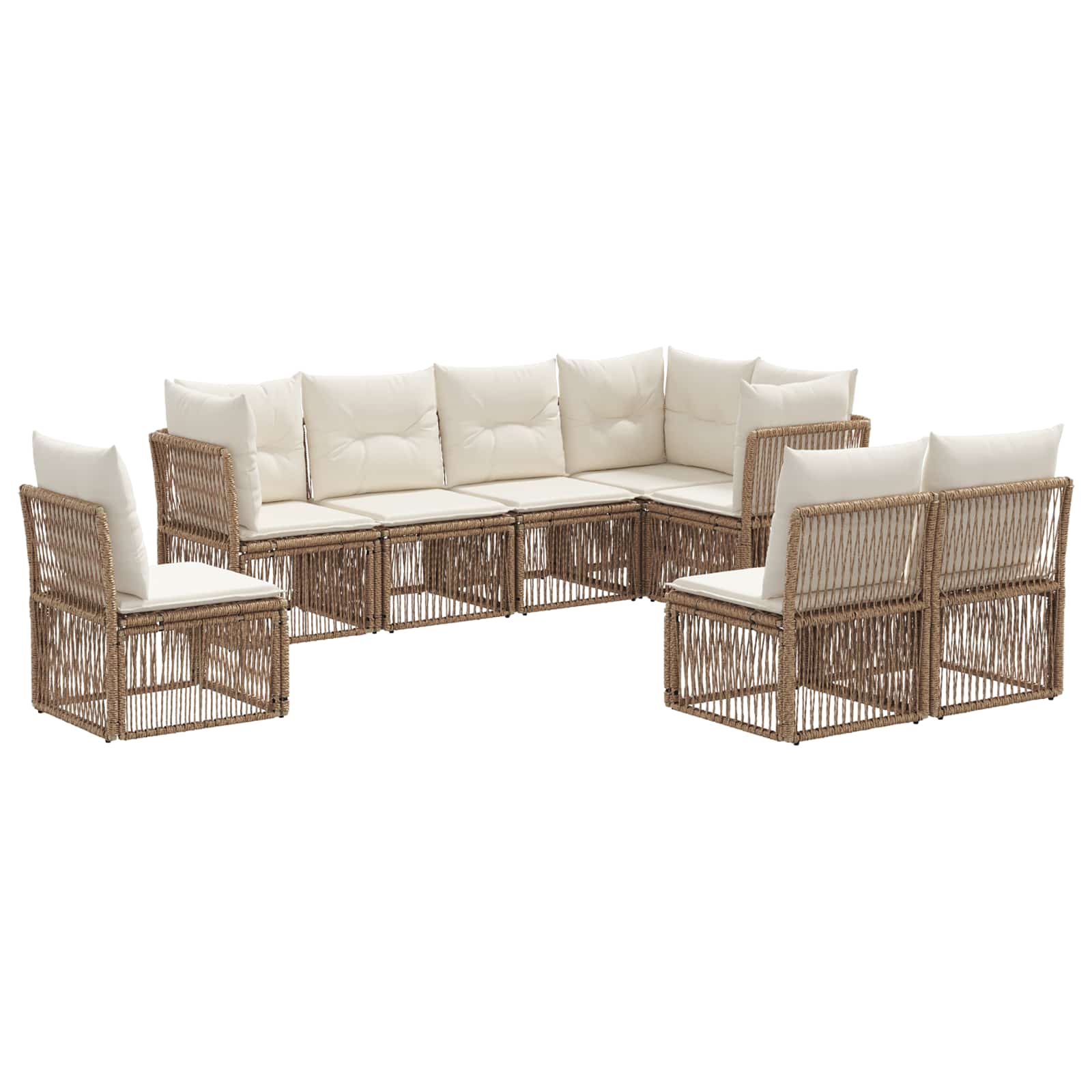 vidaXL Tuinbankenset 9 pcs Zwart poly rattan