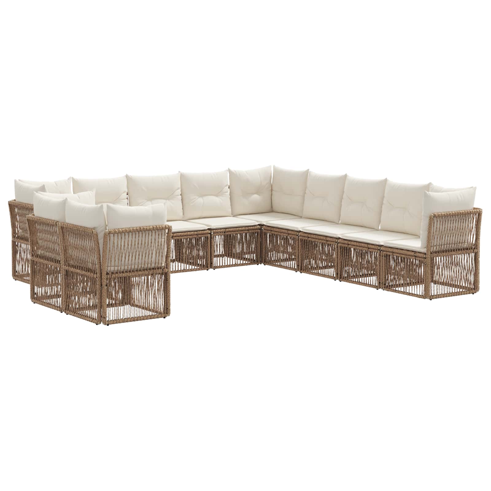 vidaXL Tuinbankenset 12 pcs Zwart poly rattan