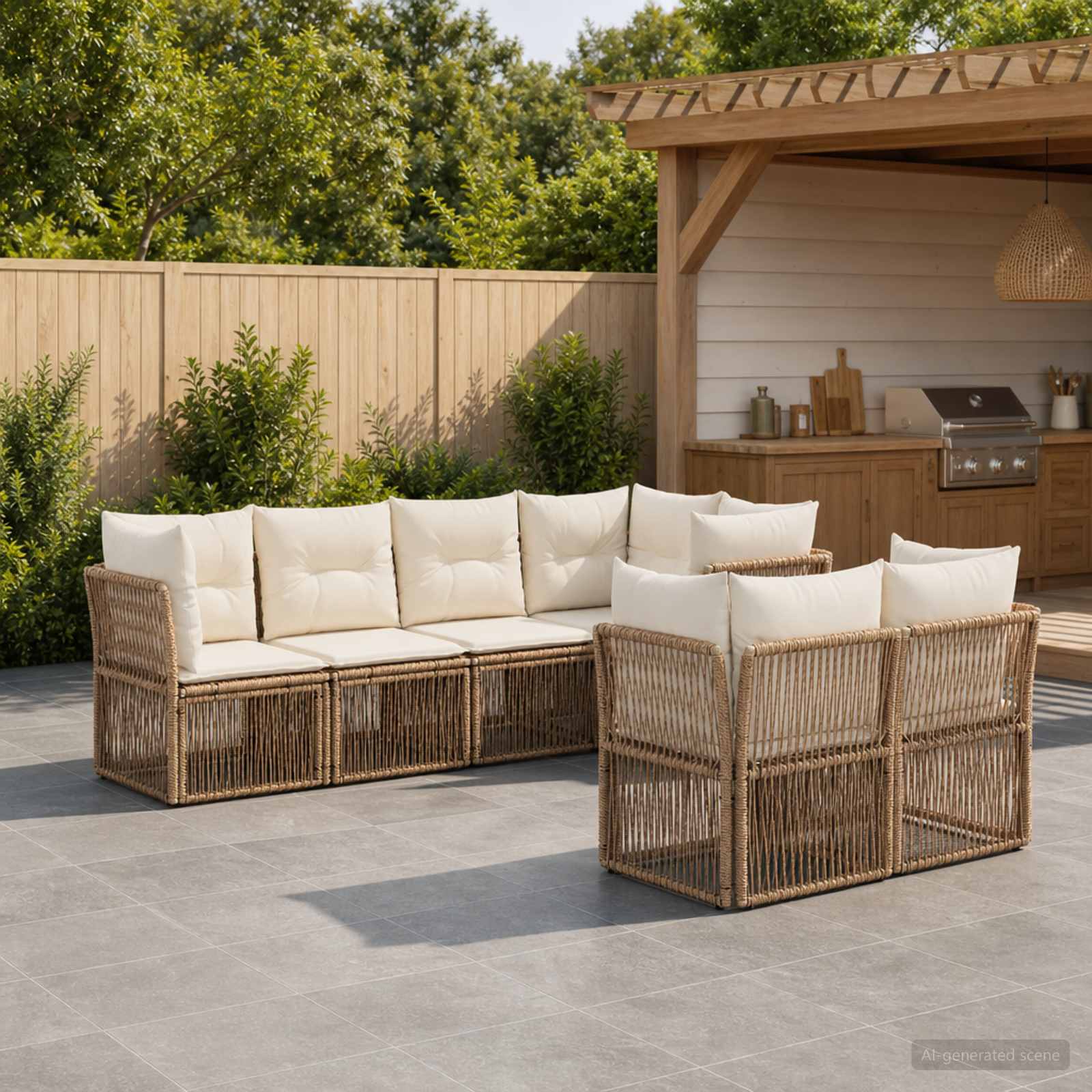 vidaXL Tuinbankenset 7 st 7-Aantal zitplaatsen Zwart poly rattan