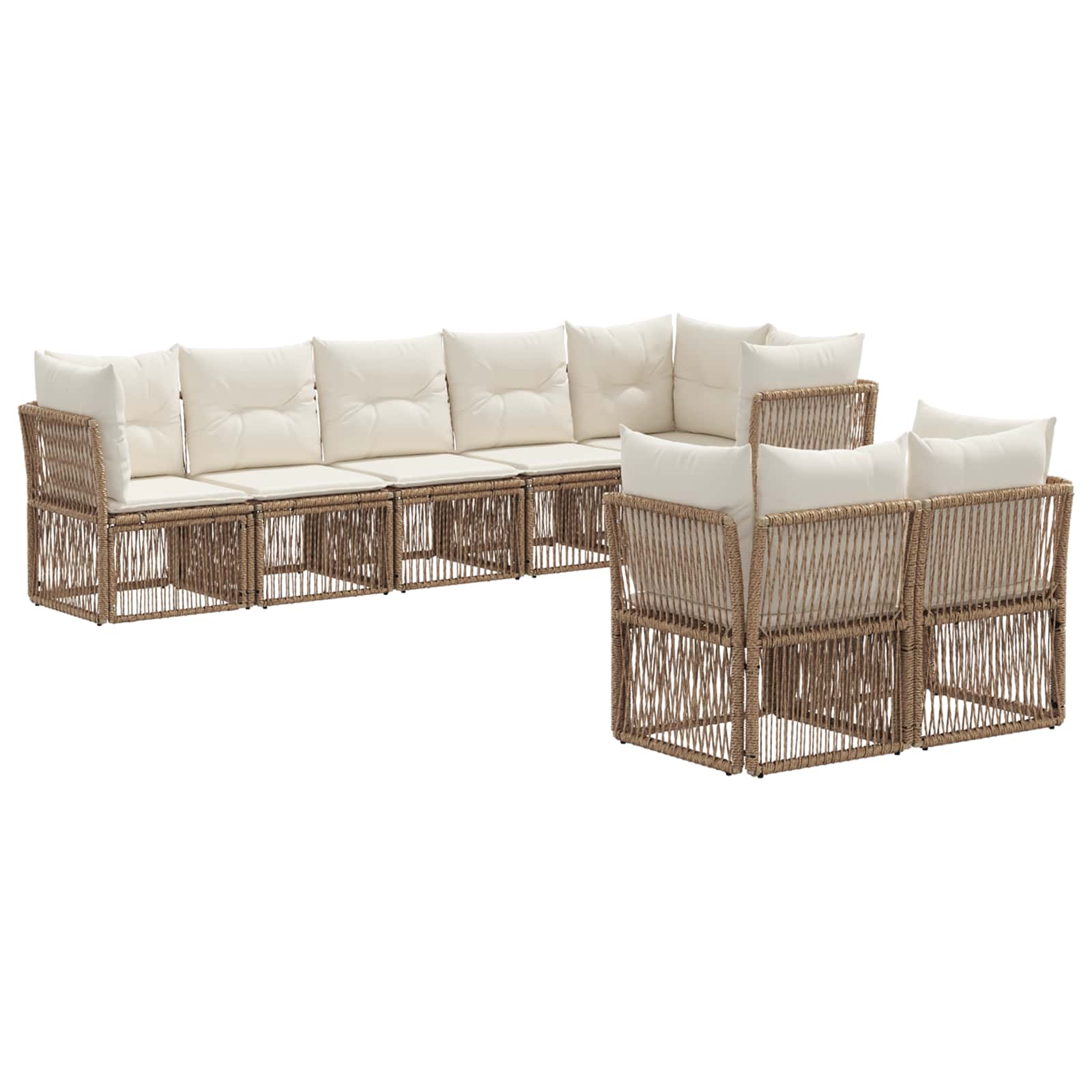 vidaXL Tuinbankenset 9 pcs Zwart poly rattan