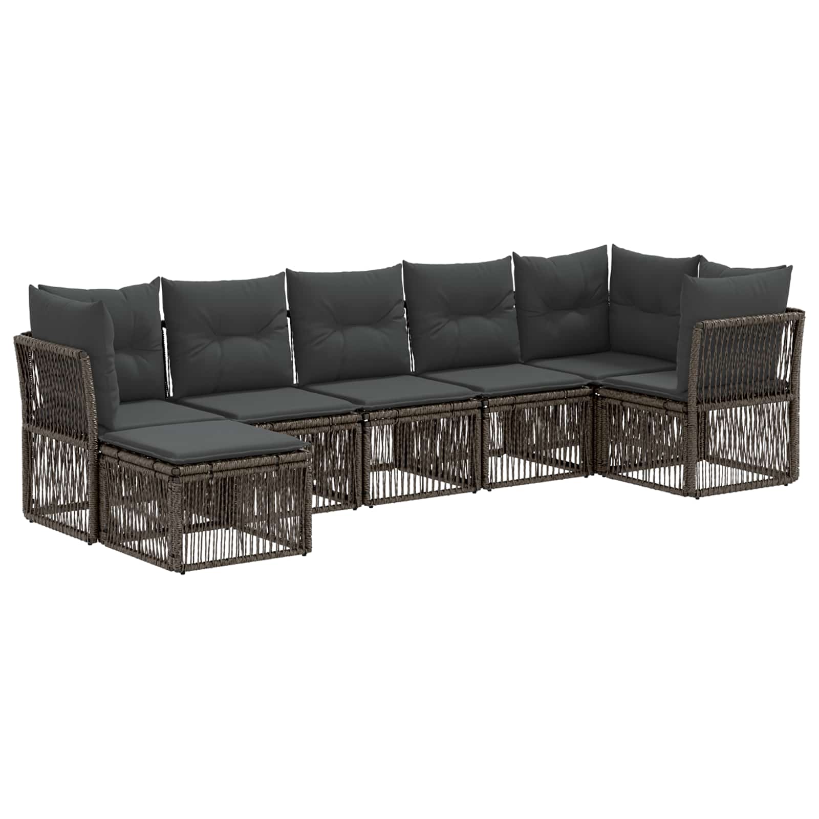 vidaXL Tuinbankenset 8 pcs Zwart poly rattan