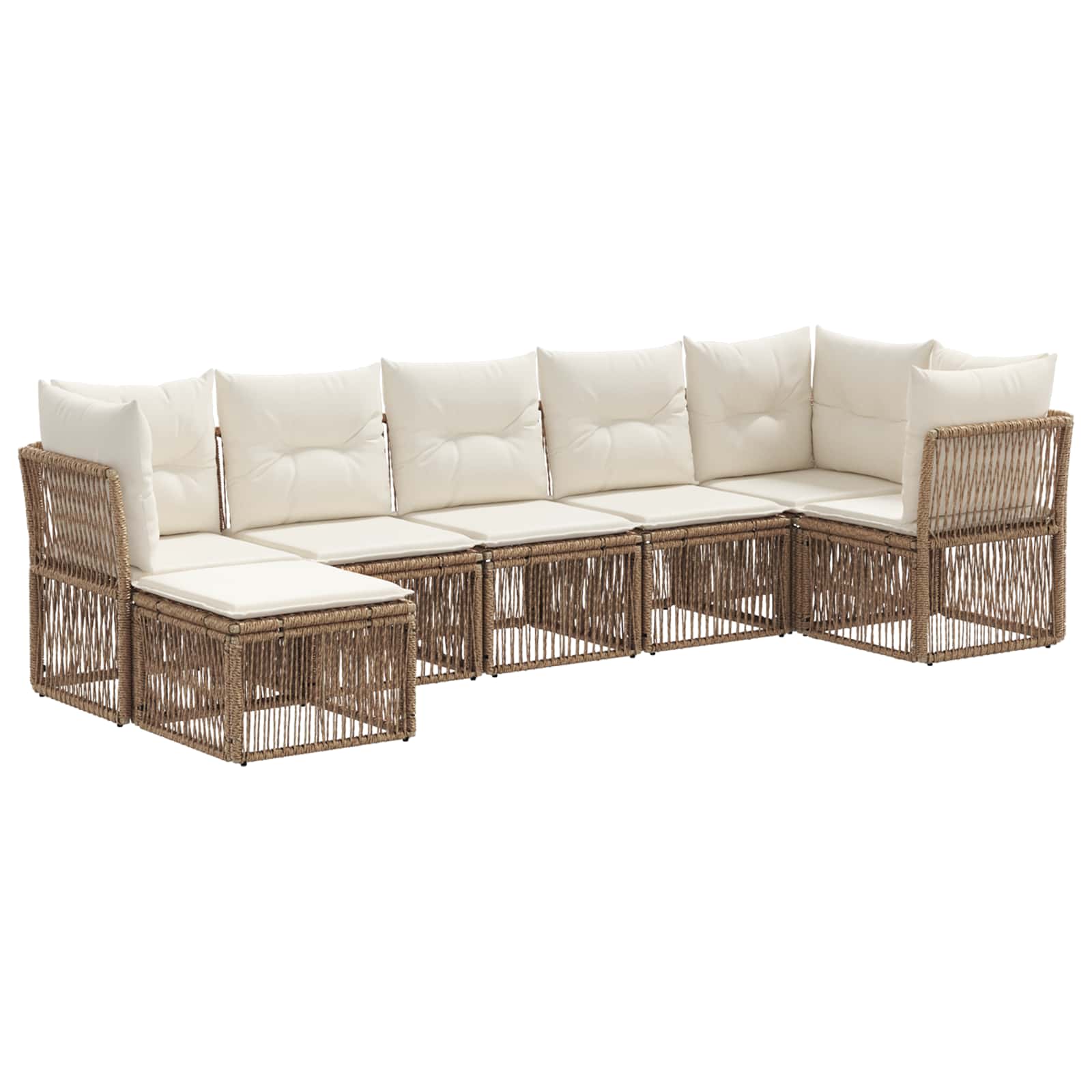 vidaXL Tuinbankenset 8 pcs Zwart poly rattan