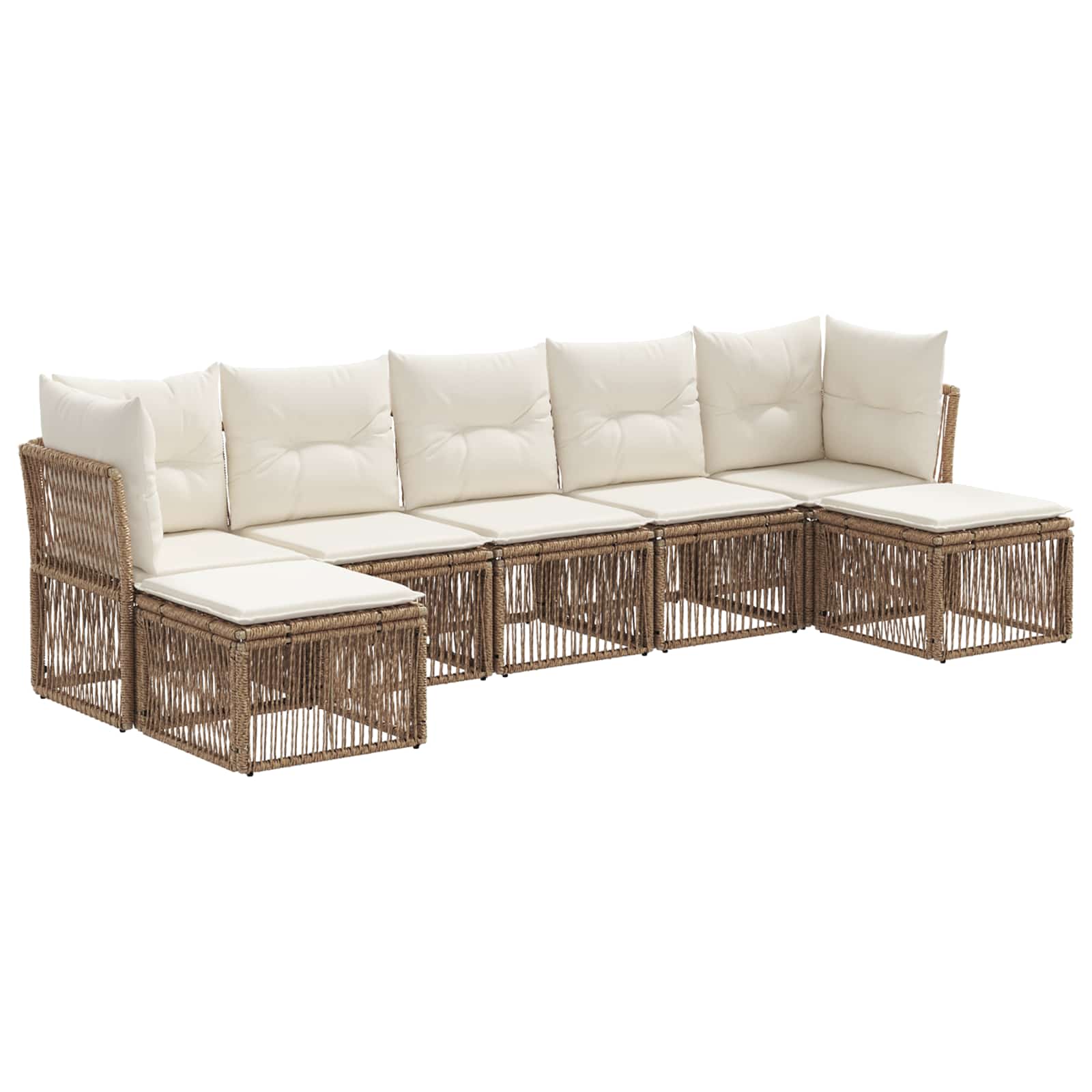 vidaXL Tuinbankenset 8 pcs Zwart poly rattan