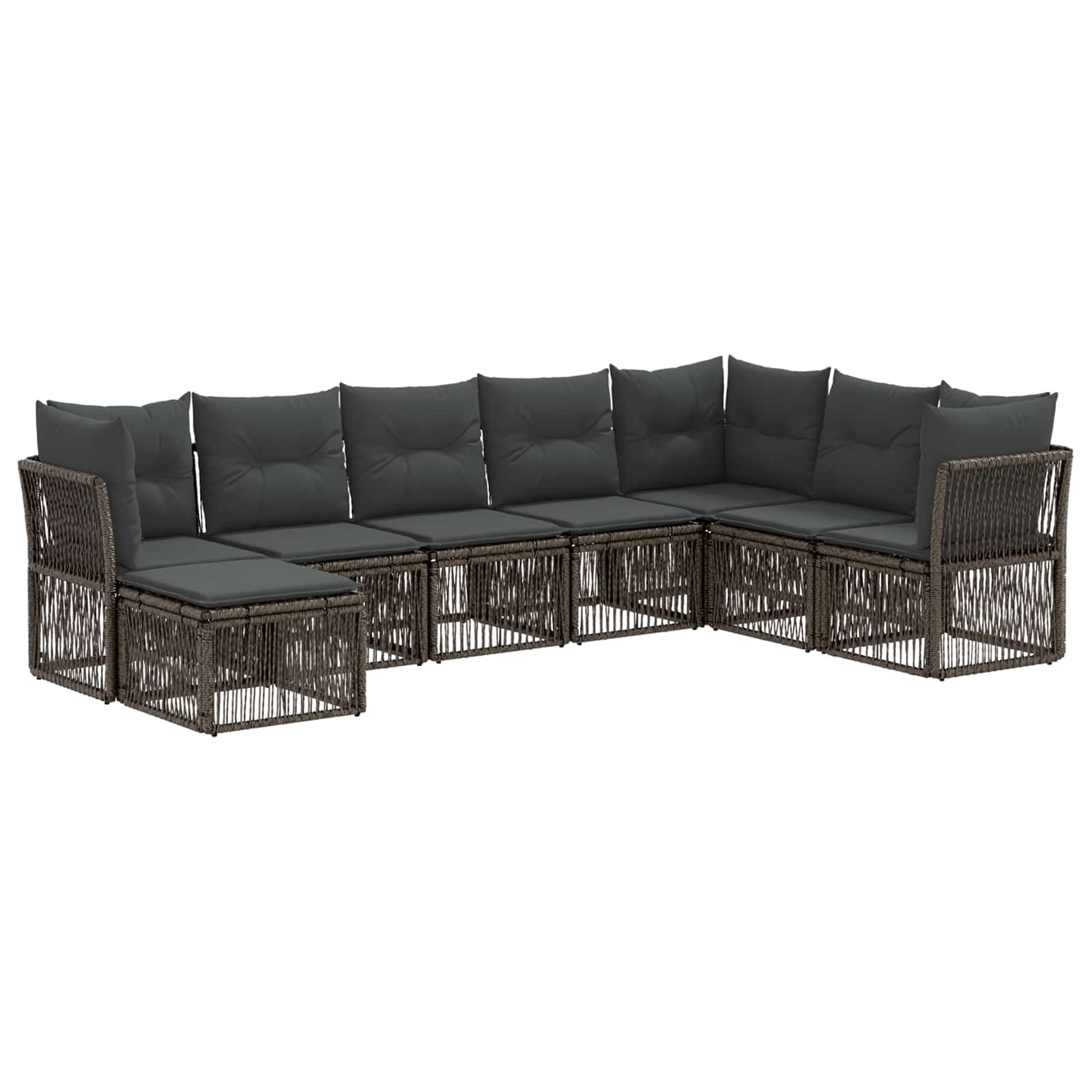 vidaXL Tuinbankenset 9 pcs Zwart poly rattan