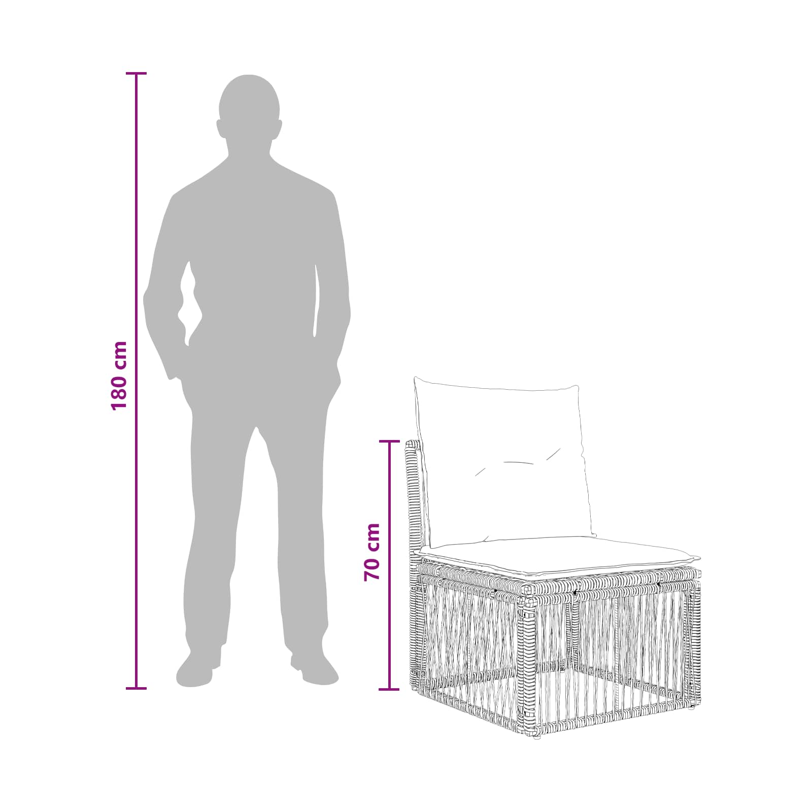 vidaXL Tuinbankenset 10 pcs Zwart poly rattan