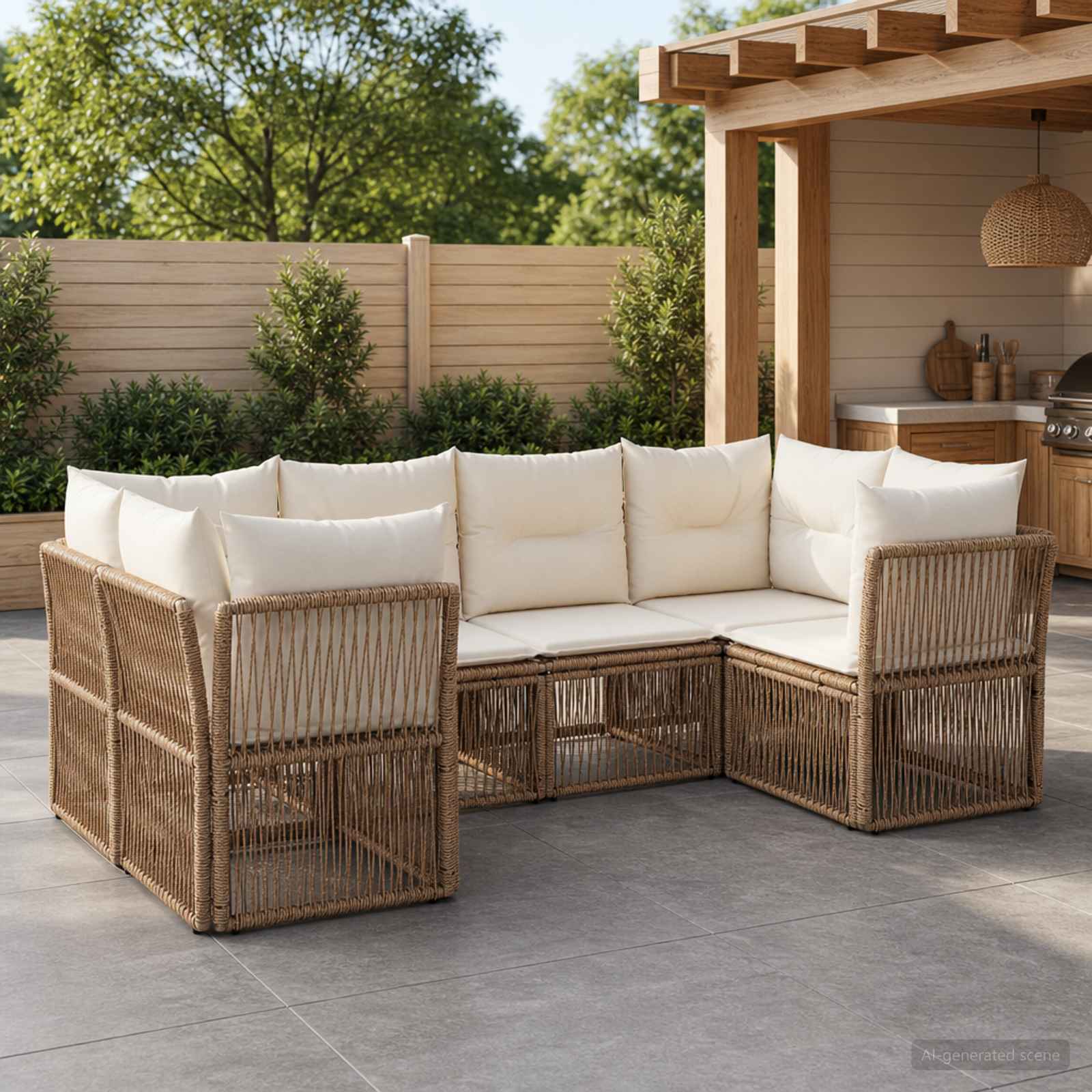 vidaXL Tuinbankenset 6 st 6-Aantal zitplaatsen Zwart poly rattan