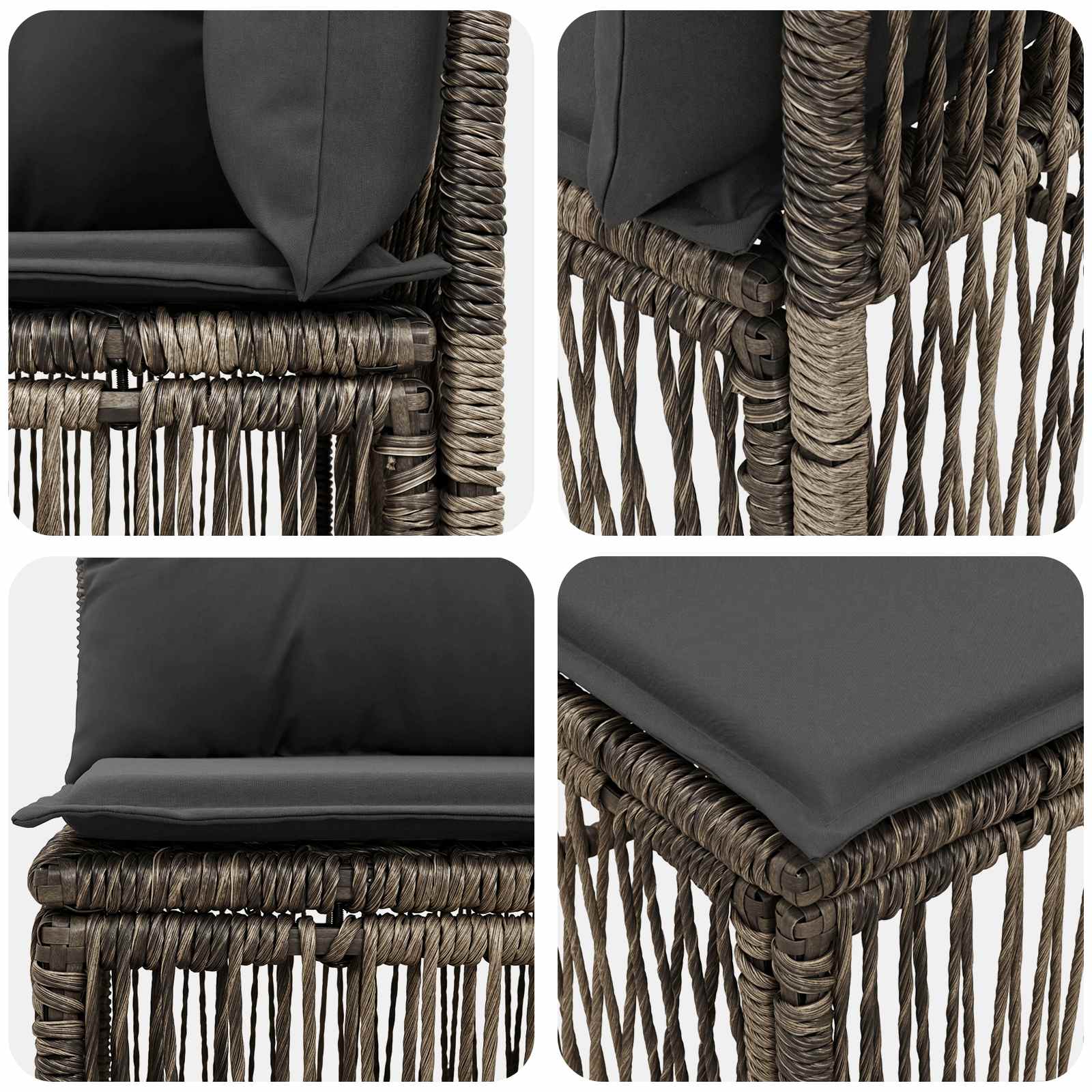vidaXL Tuinbankenset 7 st 7-Aantal zitplaatsen Zwart poly rattan