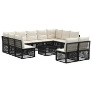 vidaXL Tuinbankenset 12 pcs Zwart poly rattan