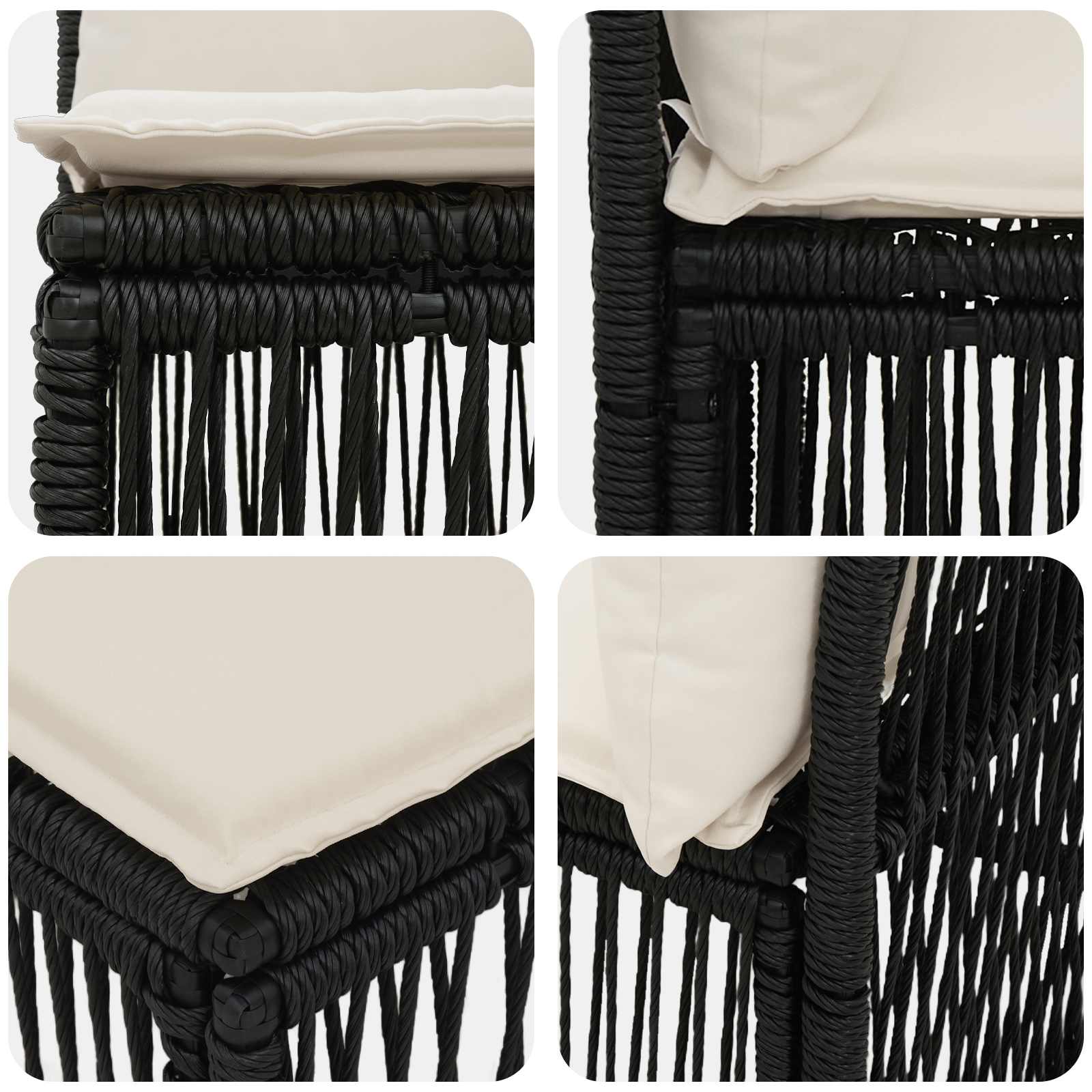 vidaXL Tuinbankenset 13 pcs Zwart poly rattan