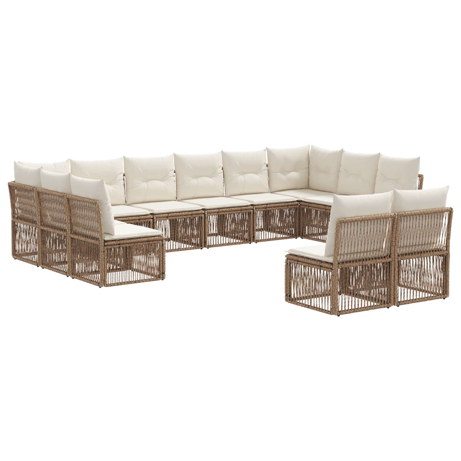 vidaXL Tuinbankenset 13 pcs Zwart poly rattan