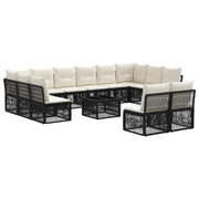 vidaXL Tuinbankenset 13 pcs Zwart poly rattan