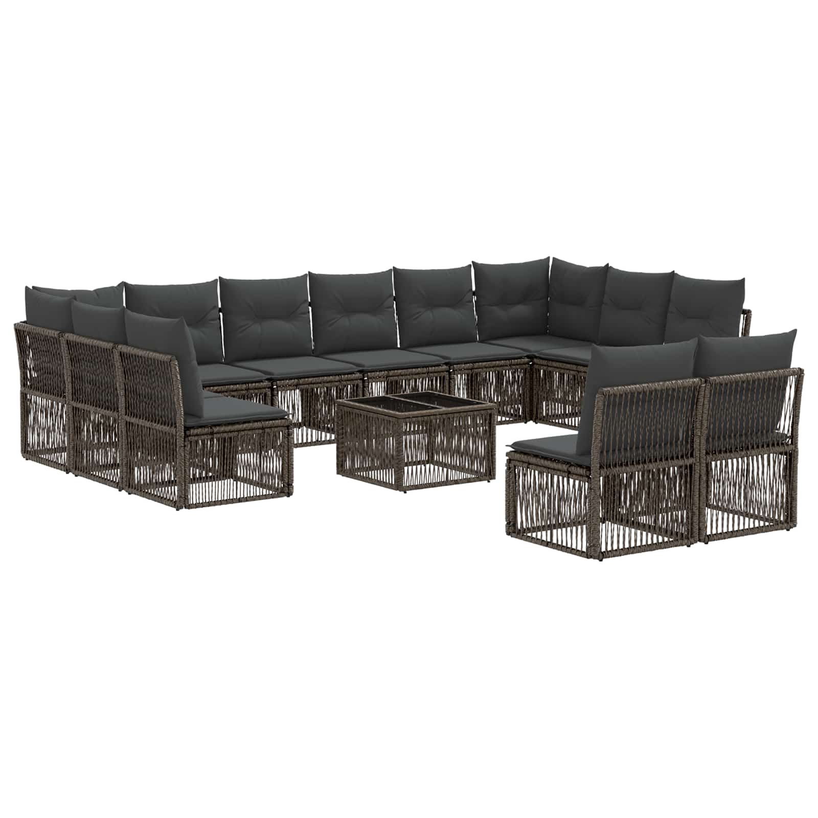 vidaXL Tuinbankenset 13 pcs Zwart poly rattan