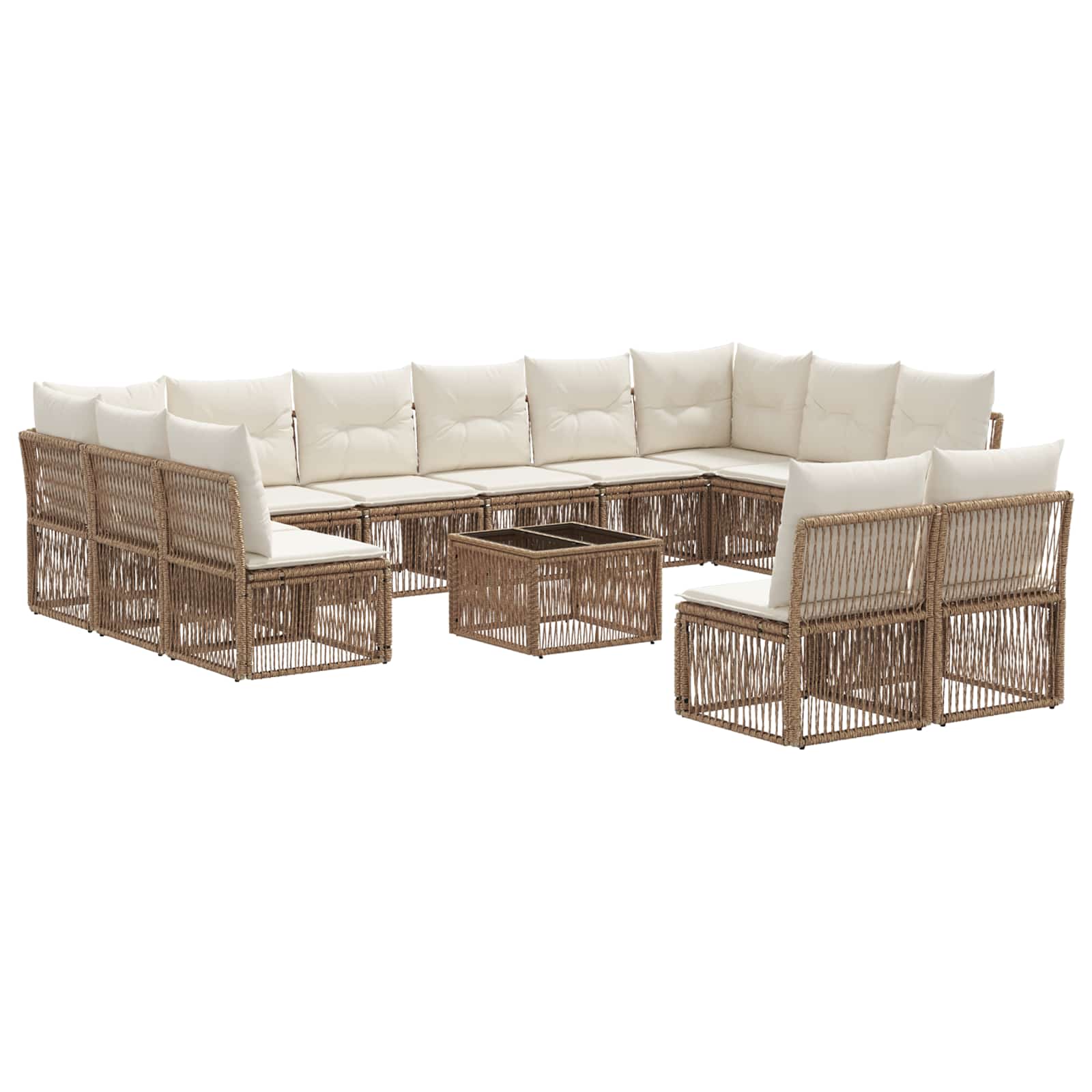 vidaXL Tuinbankenset 13 pcs Zwart poly rattan