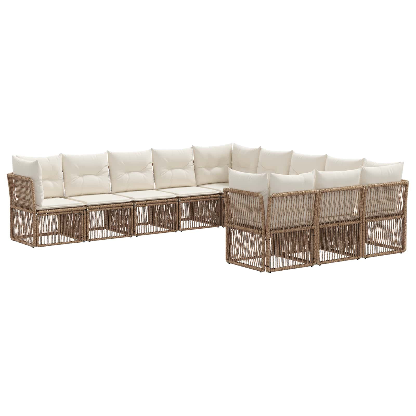 vidaXL Tuinbankenset 12 pcs Zwart poly rattan