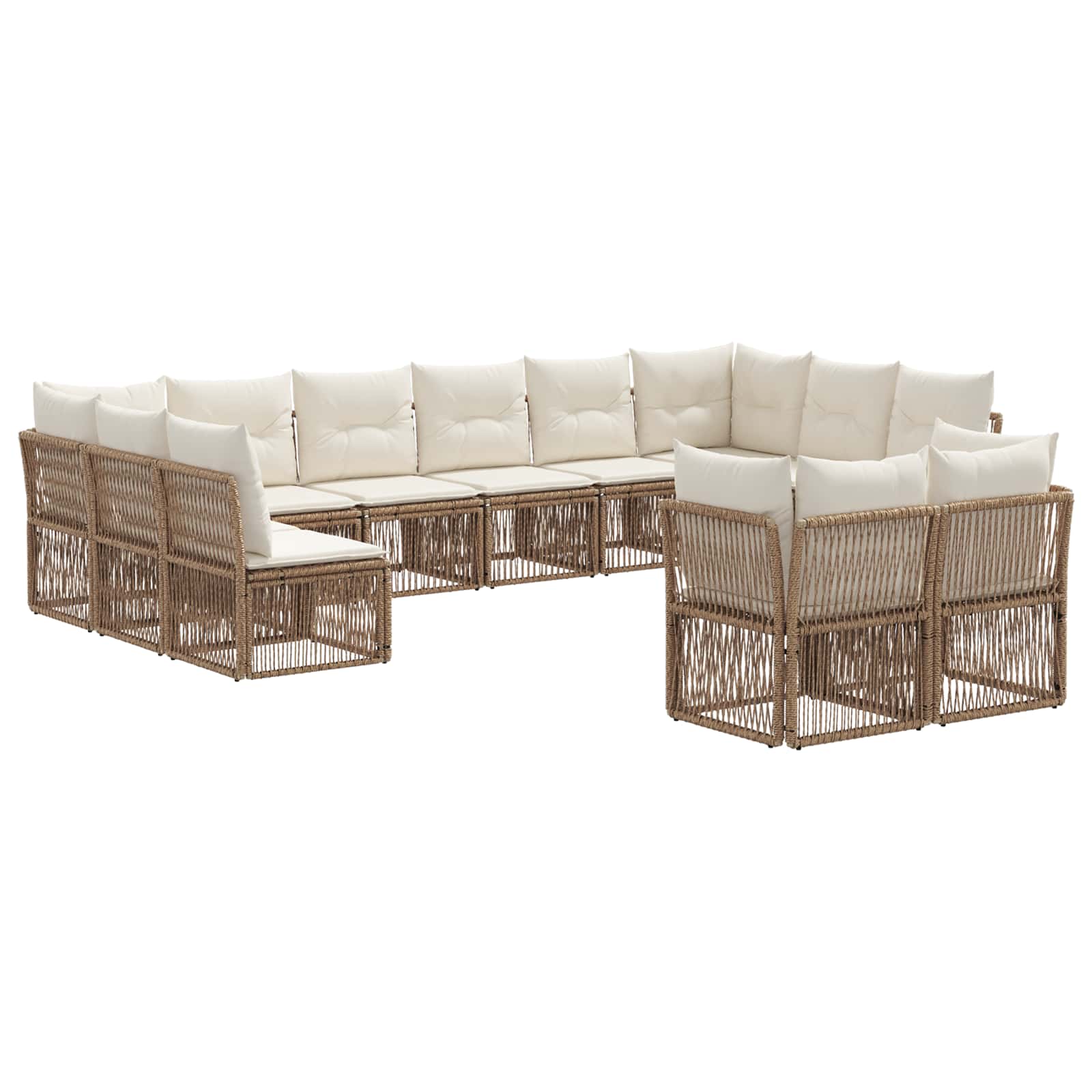 vidaXL Tuinbankenset 13 pcs Zwart poly rattan