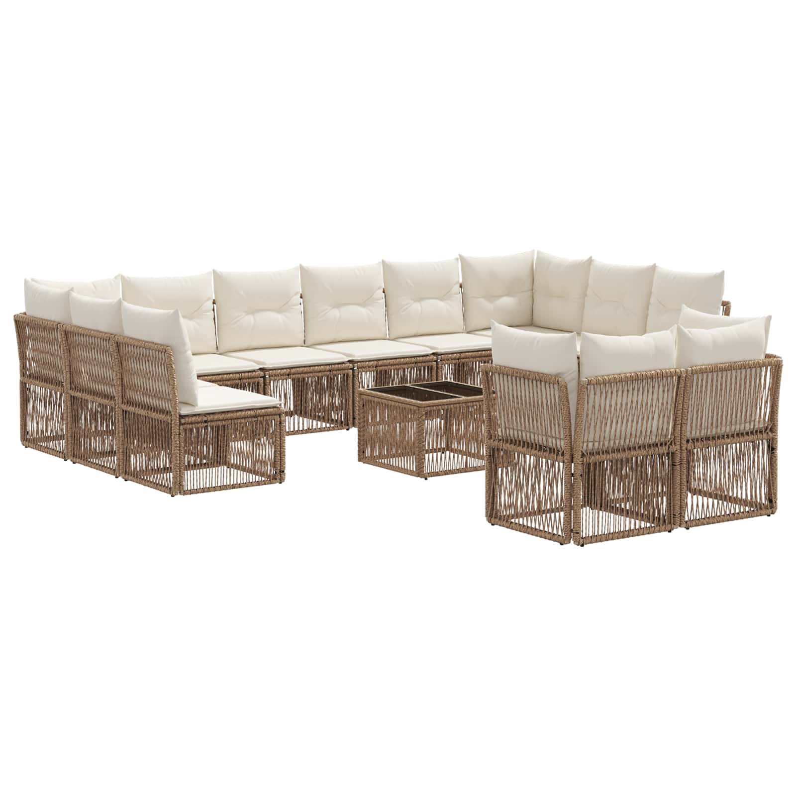 vidaXL Tuinbankenset 13 pcs Zwart poly rattan