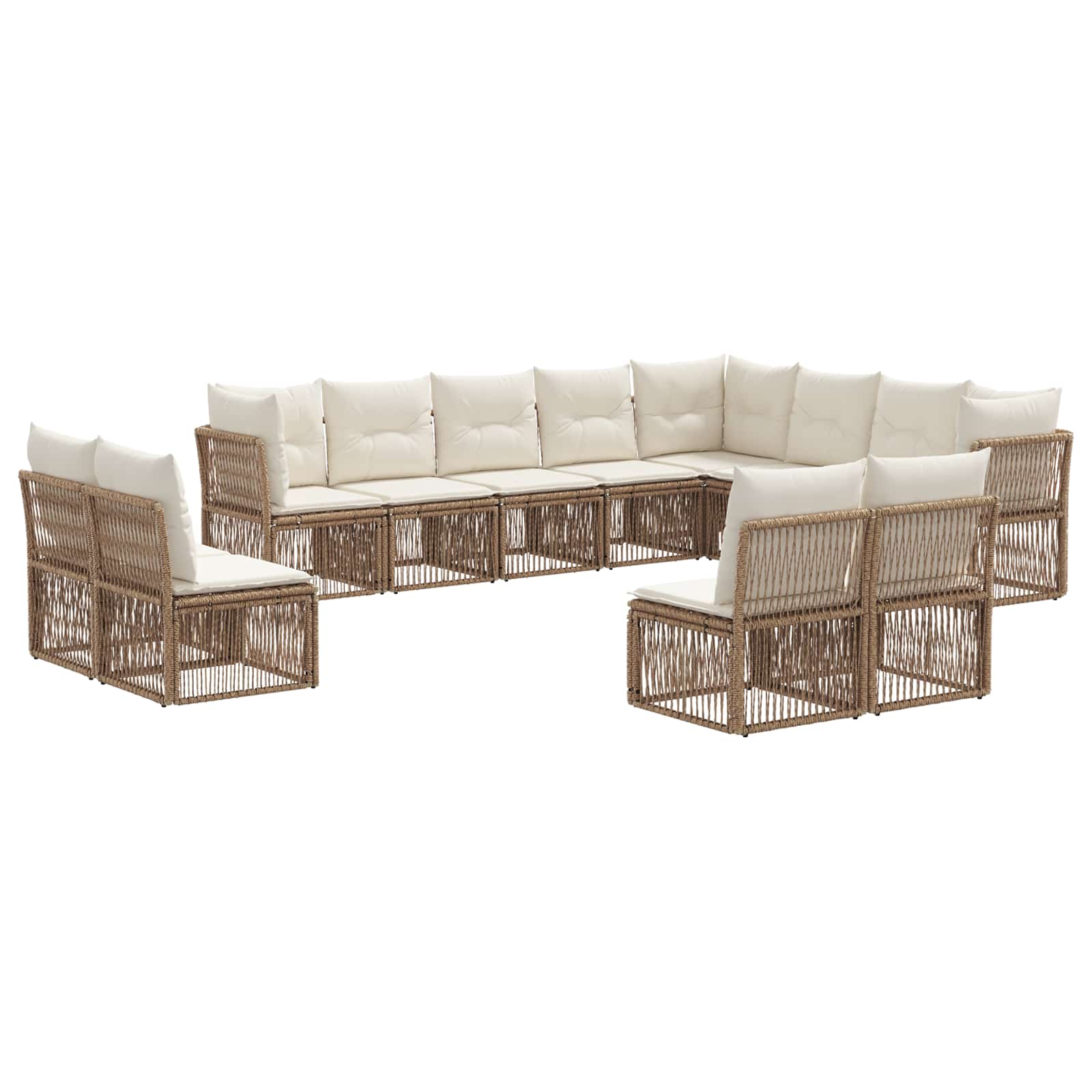 vidaXL Tuinbankenset 13 pcs Zwart poly rattan