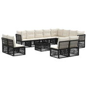 vidaXL Tuinbankenset 13 pcs Zwart poly rattan