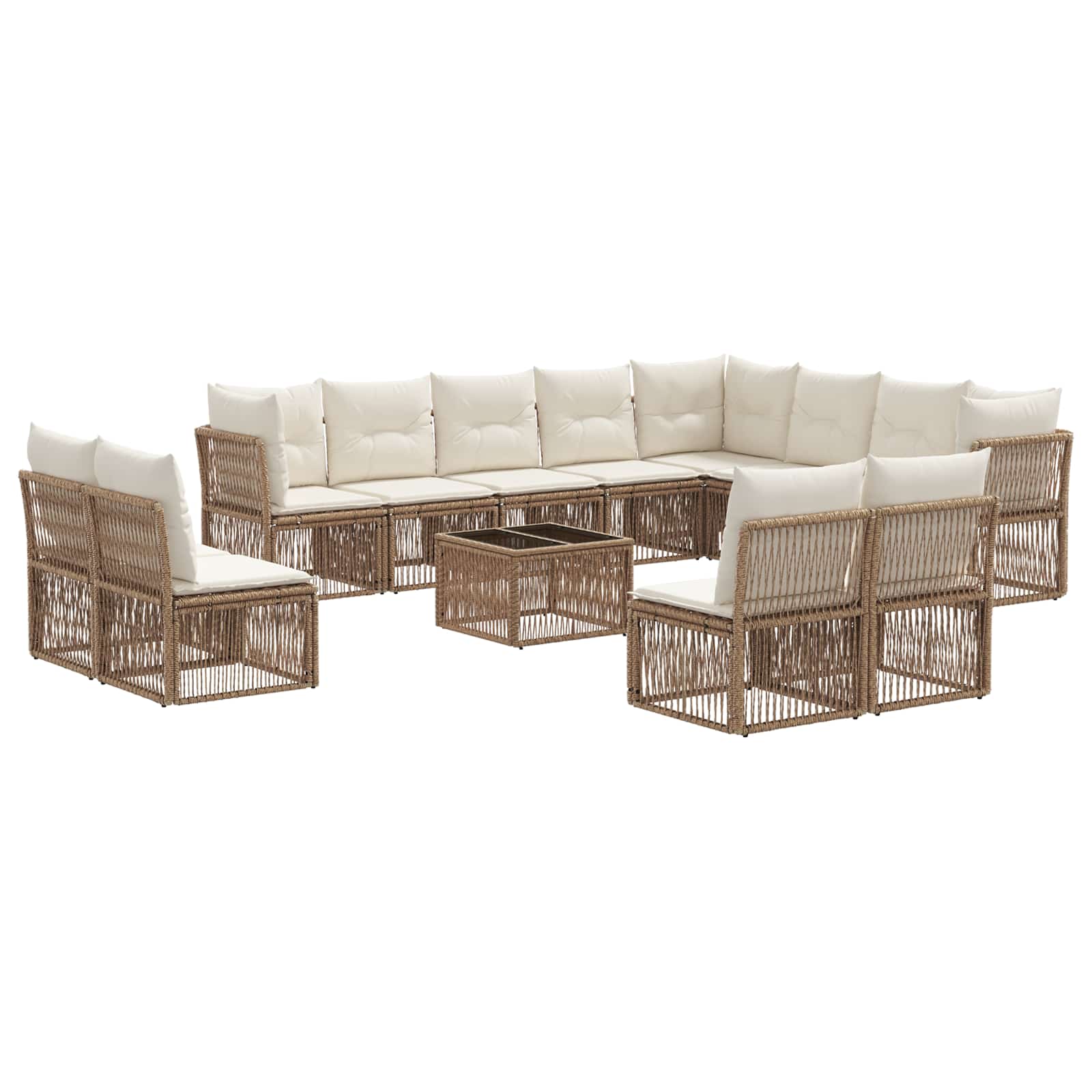 vidaXL Tuinbankenset 13 pcs Zwart poly rattan