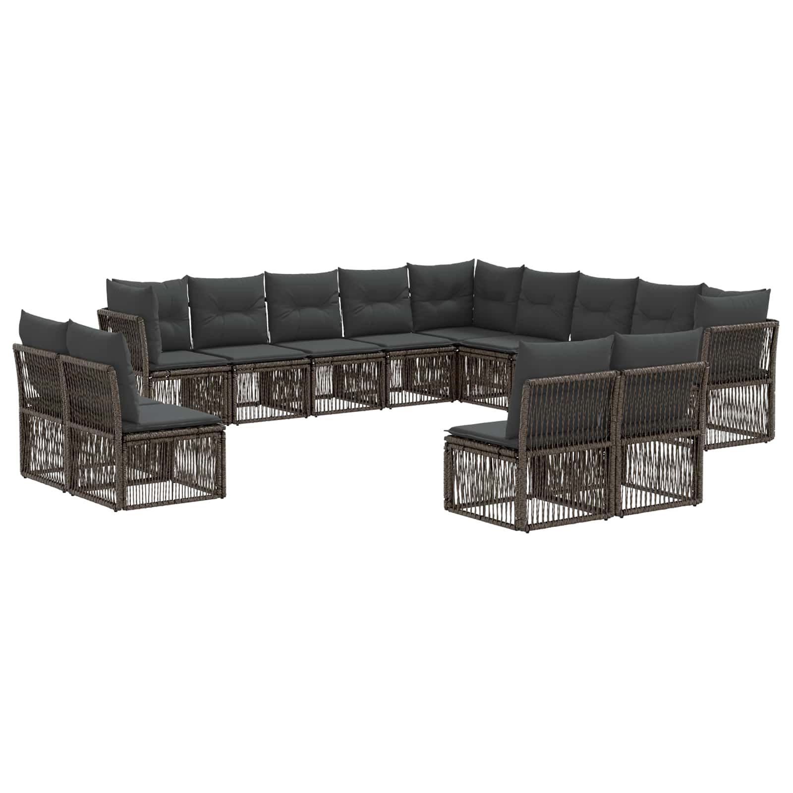 vidaXL Tuinbankenset 14 pcs Zwart poly rattan