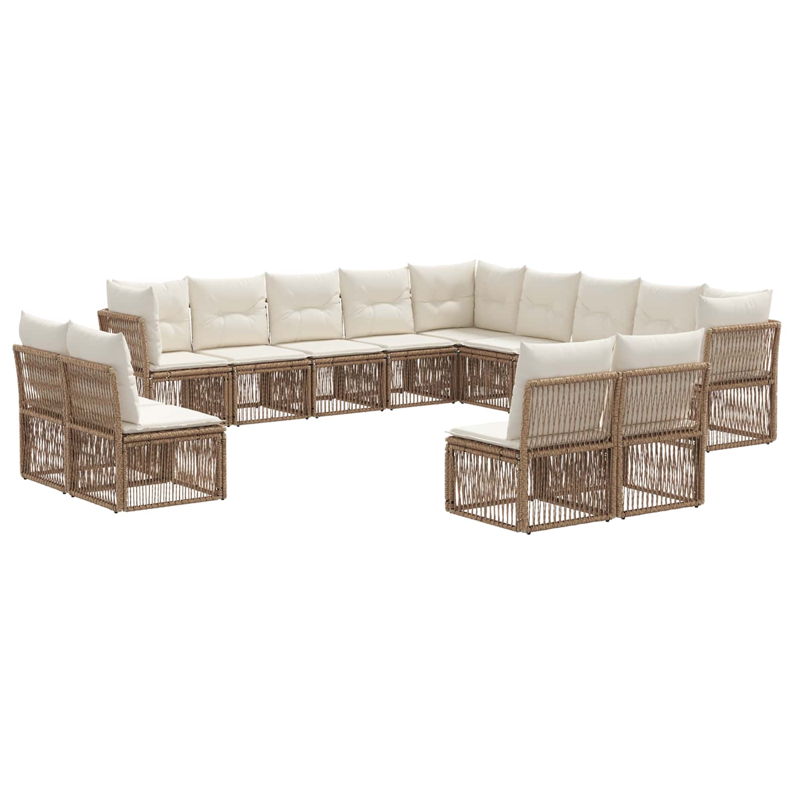 vidaXL Tuinbankenset 14 pcs Zwart poly rattan