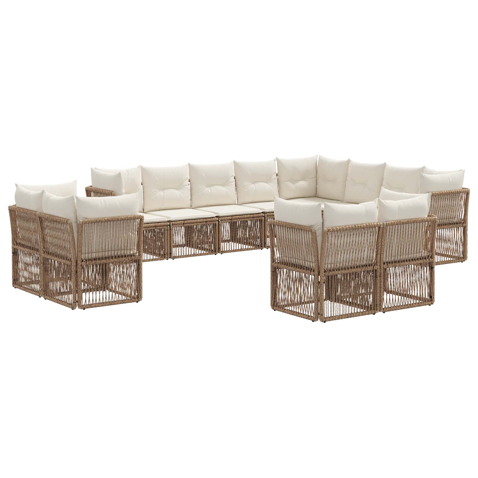 vidaXL Tuinbankenset 13 pcs Zwart poly rattan