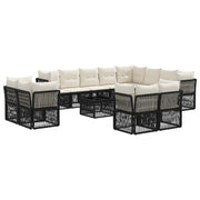 vidaXL Tuinbankenset 13 pcs Zwart poly rattan