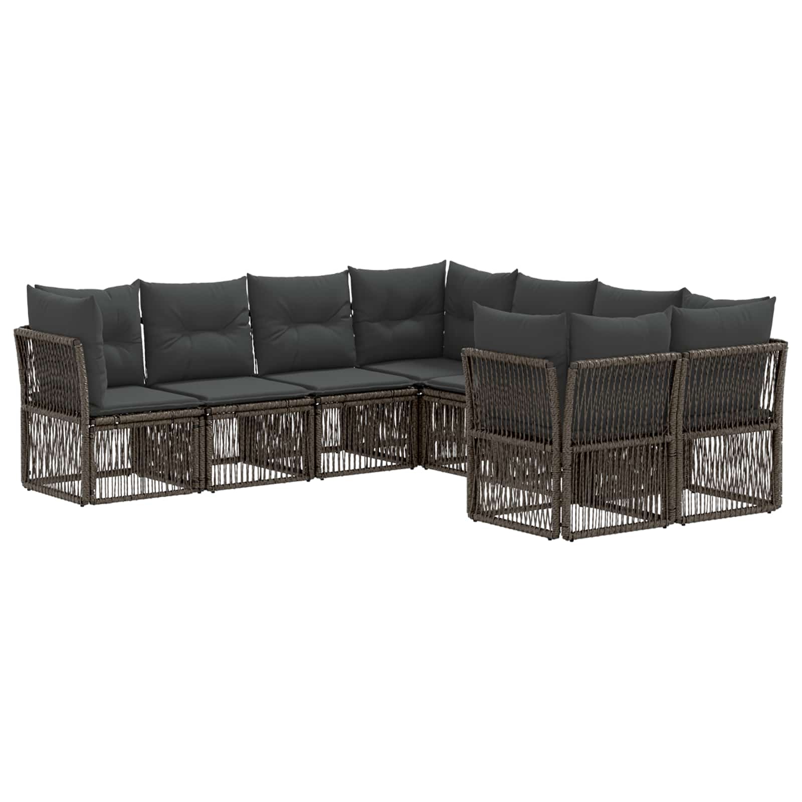 vidaXL Tuinbankenset 8 st 8-Aantal zitplaatsen Zwart poly rattan